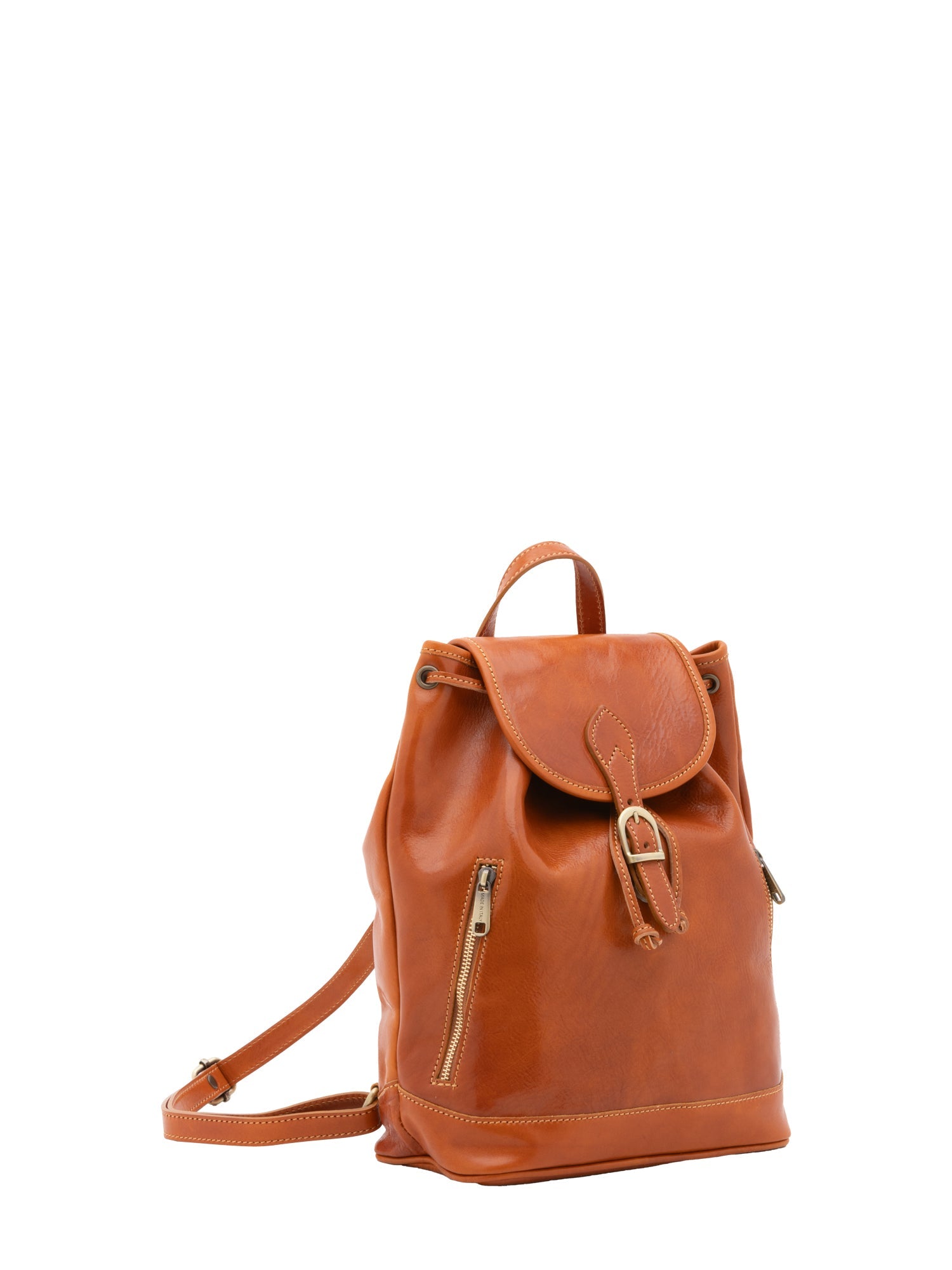 Borsa a spalla da donna 100% pelle artigianale 5533-Cognac I Fratelli