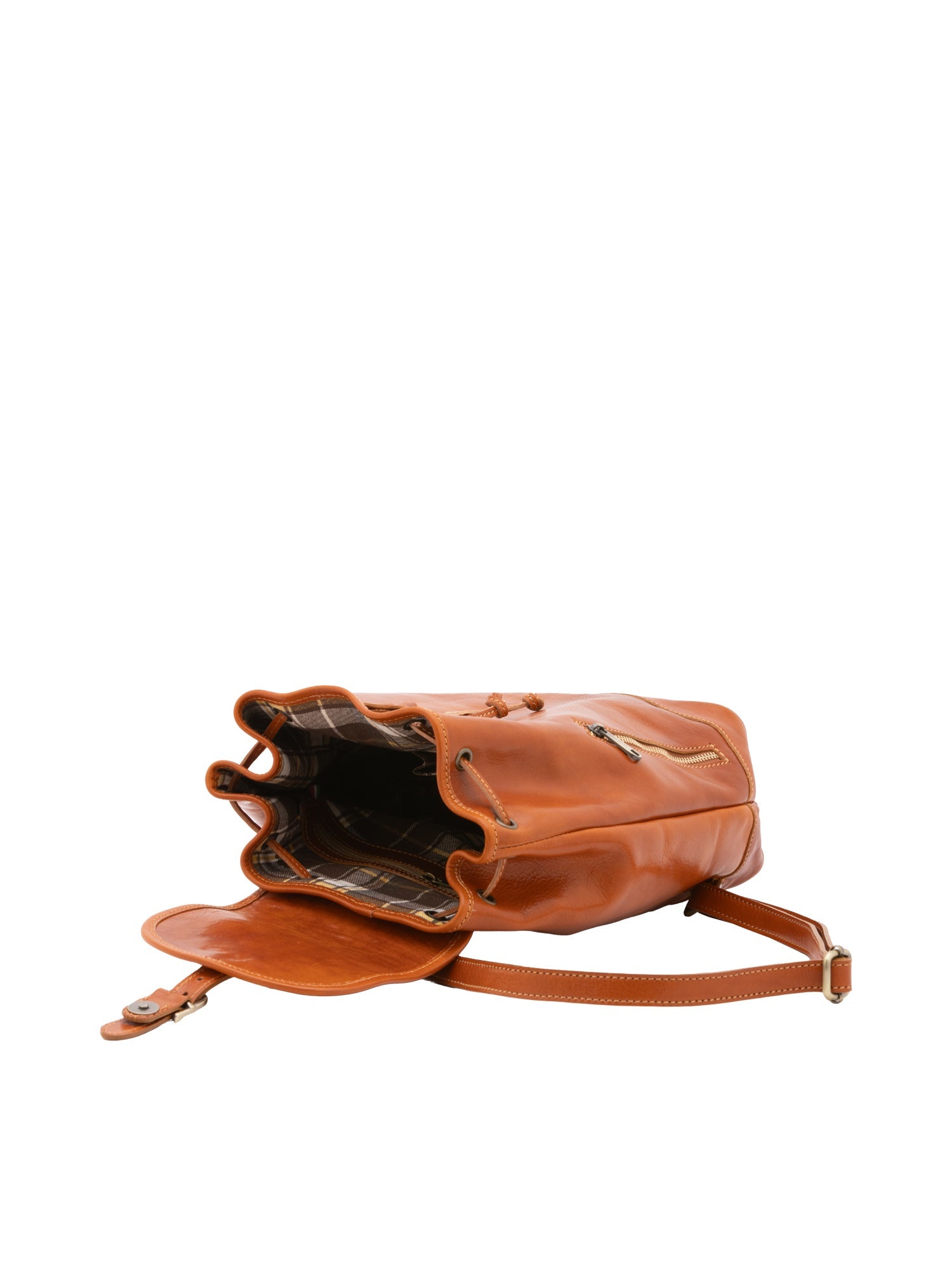 Borsa a spalla da donna 100% pelle artigianale 5533-Cognac I Fratelli