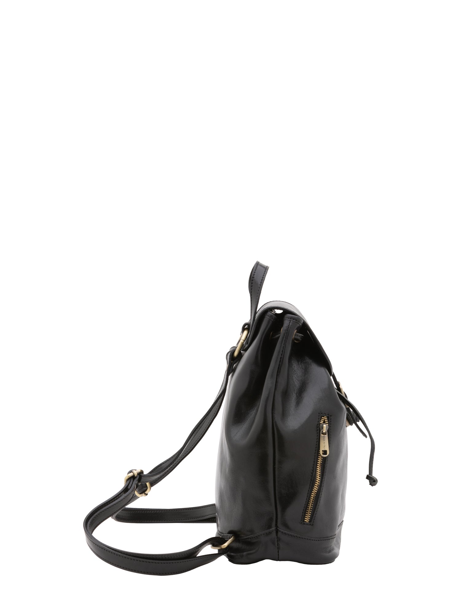 Borsa a spalla da donna 100% pelle artigianale 5533-Nero I Fratelli