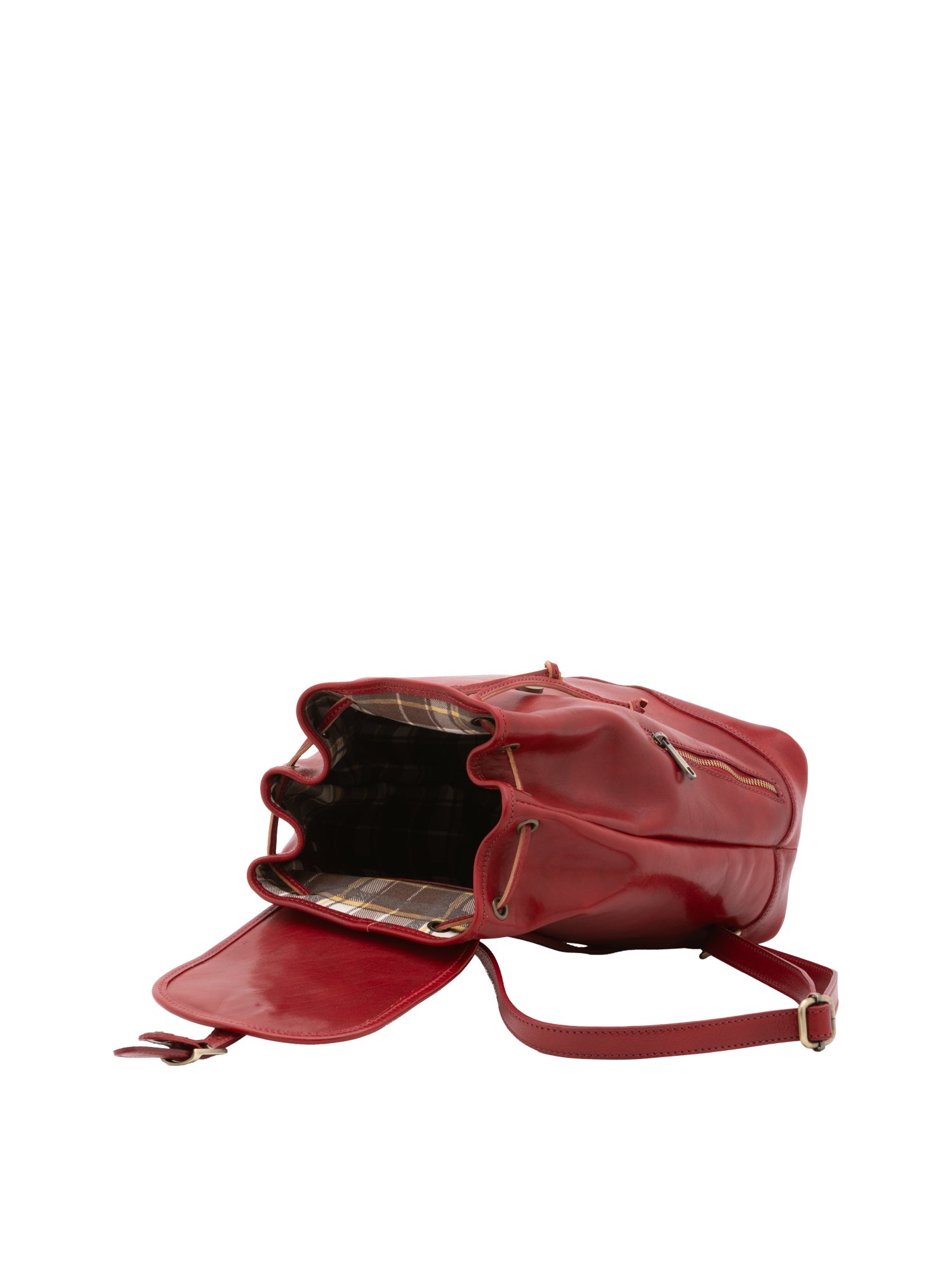 Borsa a spalla da donna 100% pelle artigianale 5533-Rosso I Fratelli