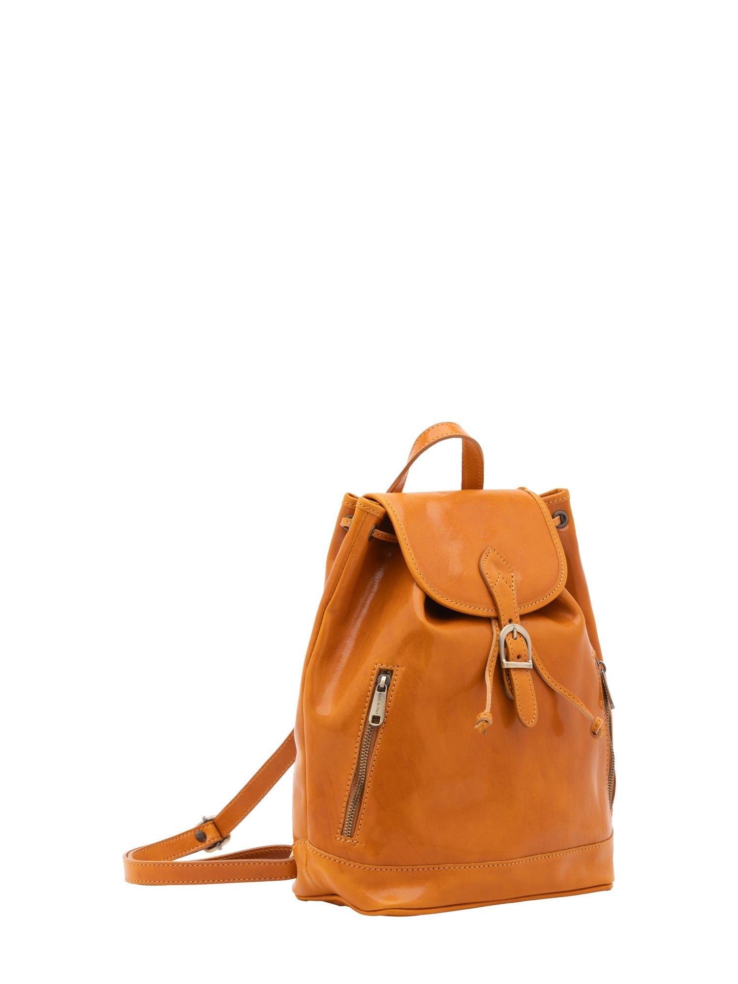 Borsa a spalla da donna 100% pelle artigianale 5533-Senape I Fratelli