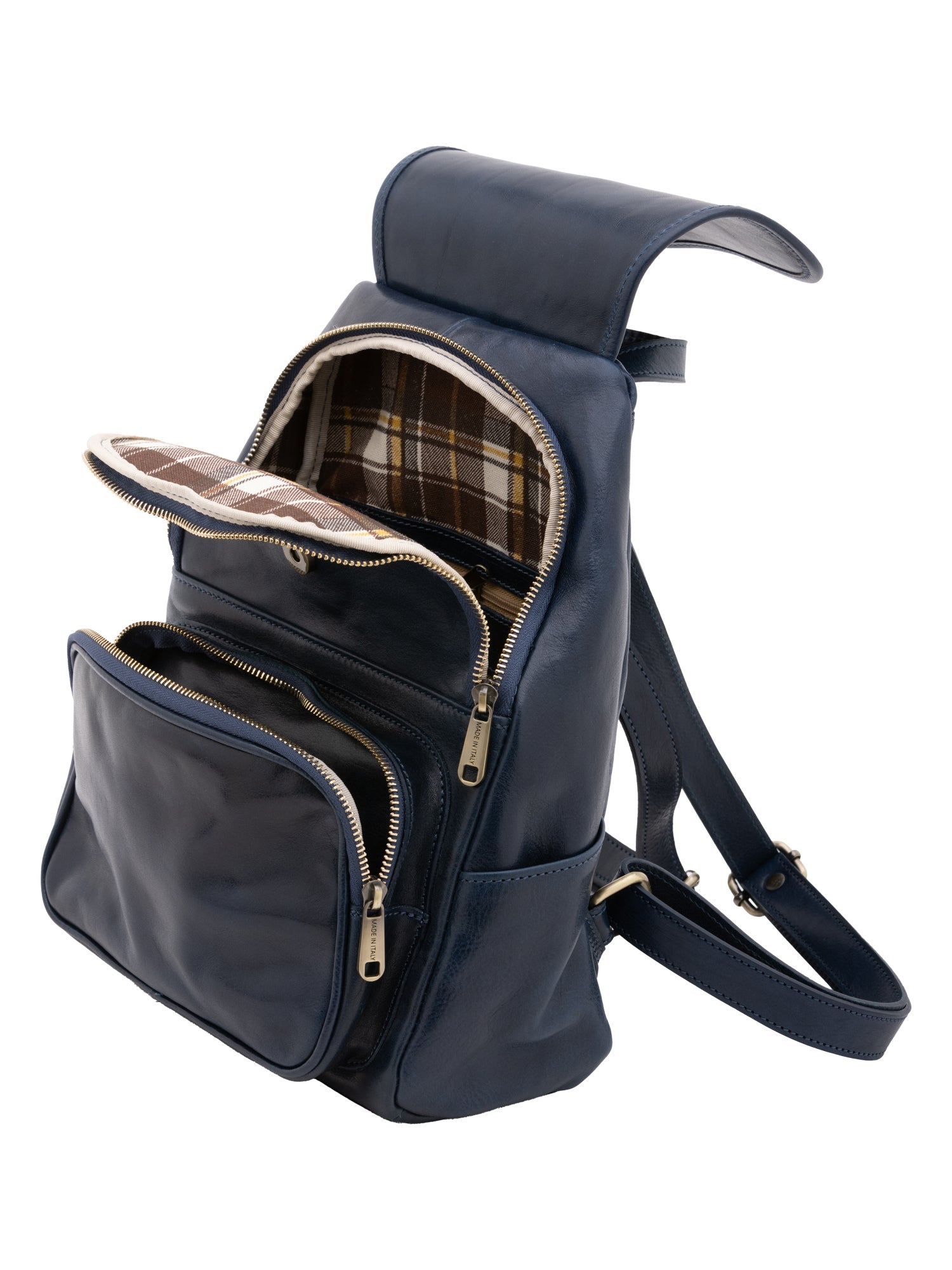 Borsa a spalla da donna Vera pelle 5534-Blu I Fratelli