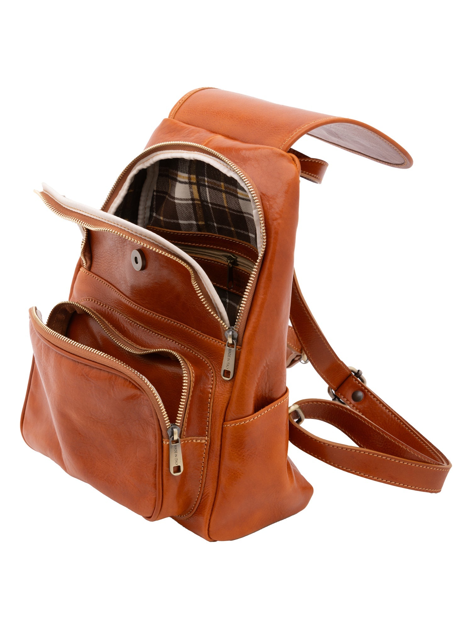 Borsa a spalla da donna Vera pelle 5534-Cognac I Fratelli