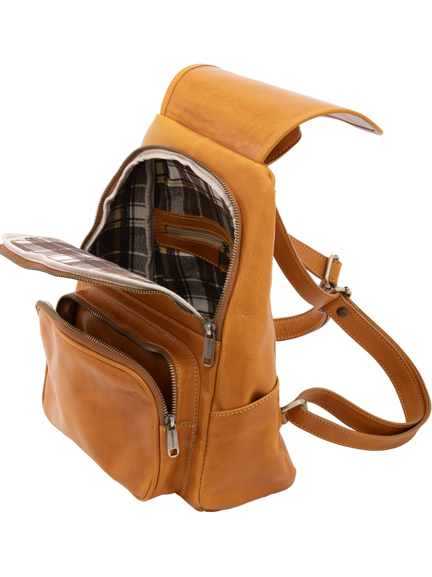 Borsa a spalla da donna Vera pelle 5534-Senape I Fratelli