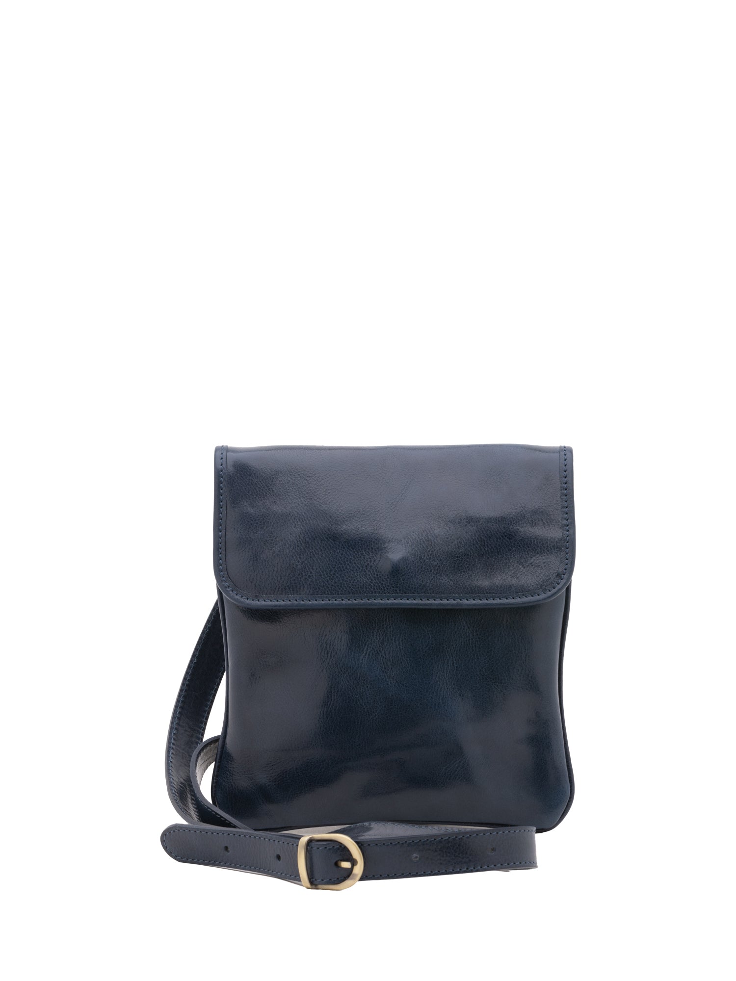 Borsa a tracolla da uomo in vera pelle Made in Italy 5535-Blu I Fratelli
