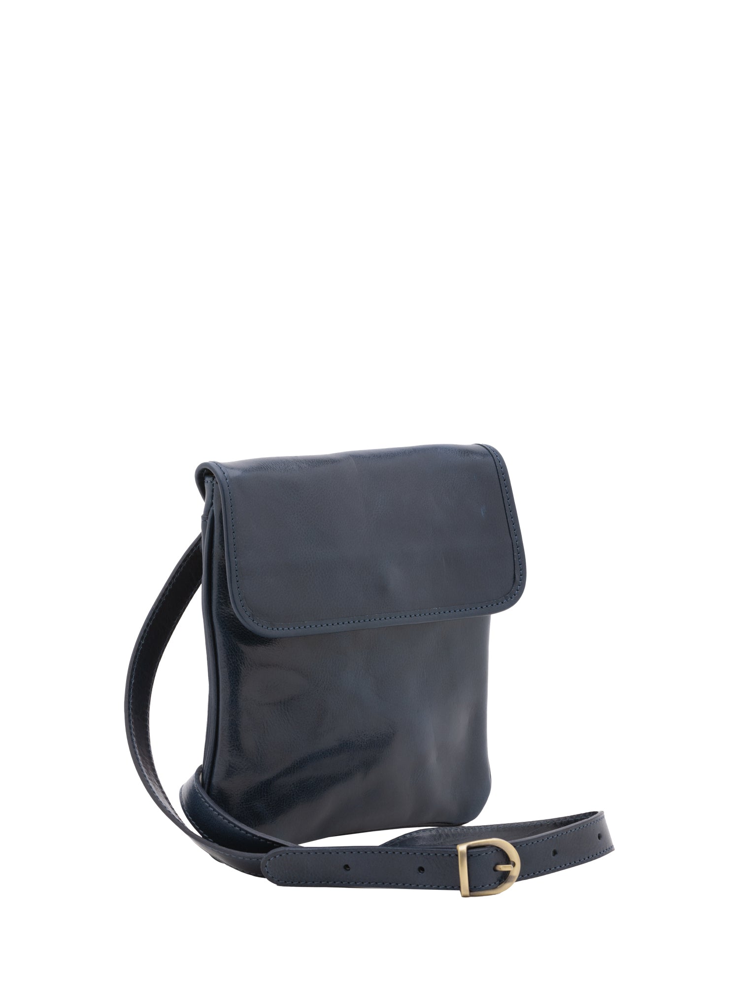 Borsa a tracolla da uomo in vera pelle Made in Italy 5535-Blu I Fratelli