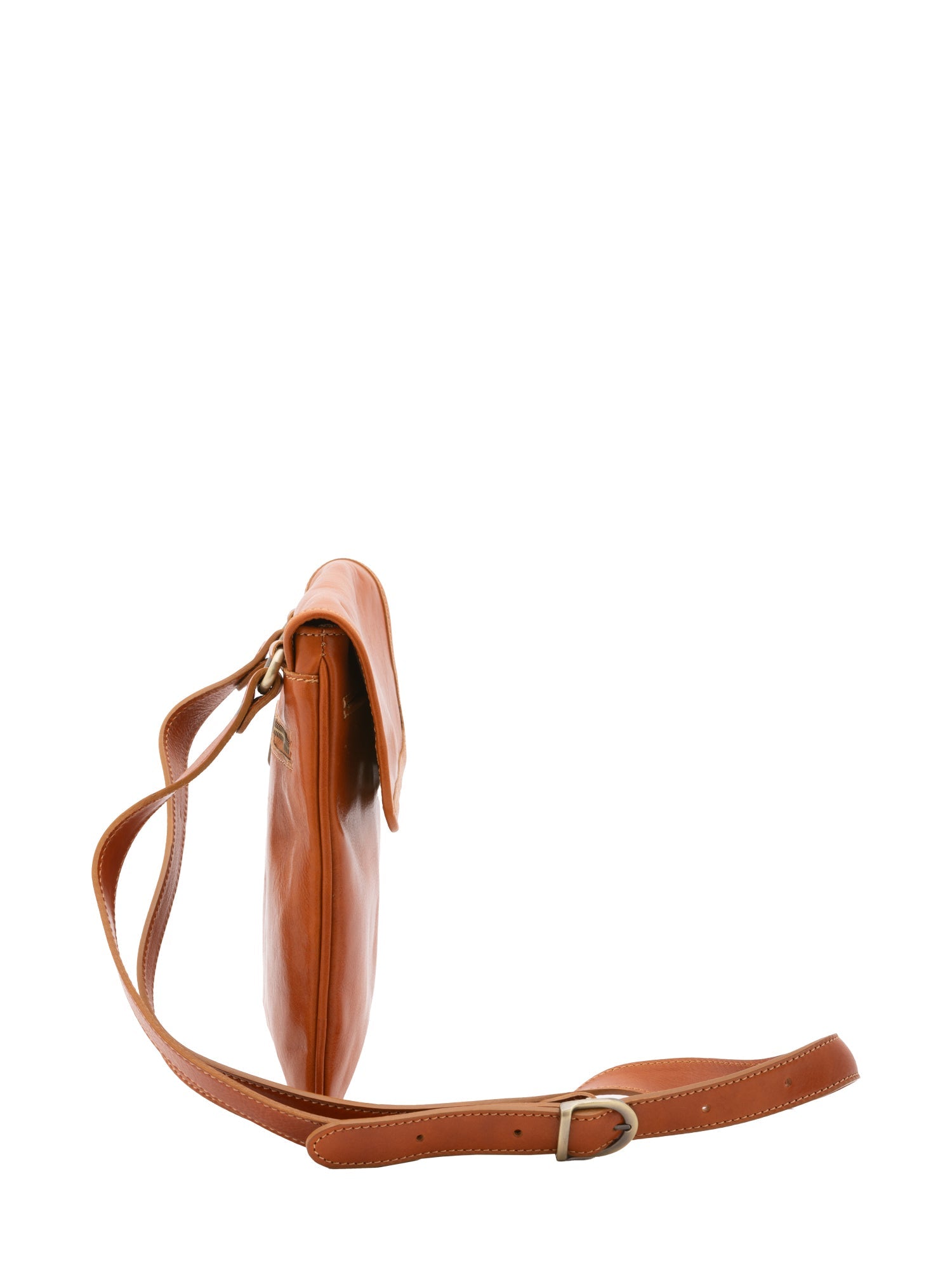 Borsa a tracolla da uomo in vera pelle Made in Italy 5535-Cognac I Fratelli