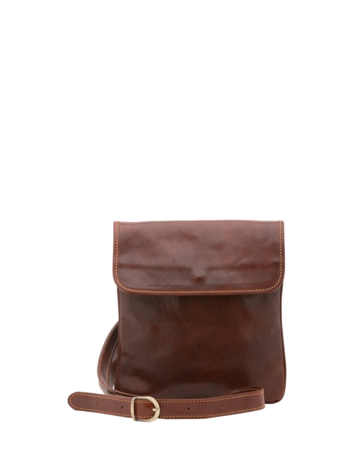 Borsa a tracolla da uomo in vera pelle Made in Italy 5535-Marrone I Fratelli