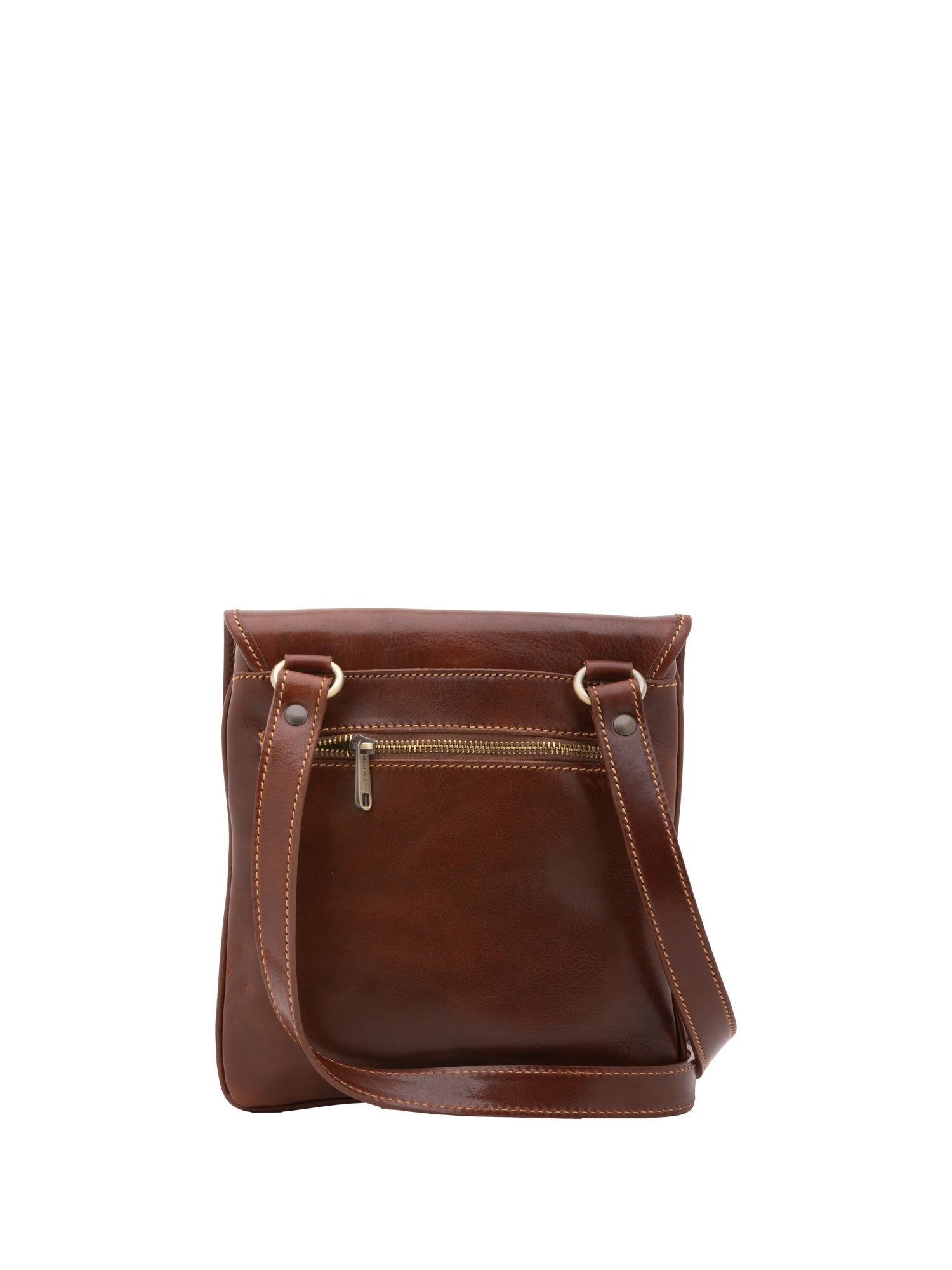 Borsa a tracolla da uomo in vera pelle Made in Italy 5535-Marrone I Fratelli