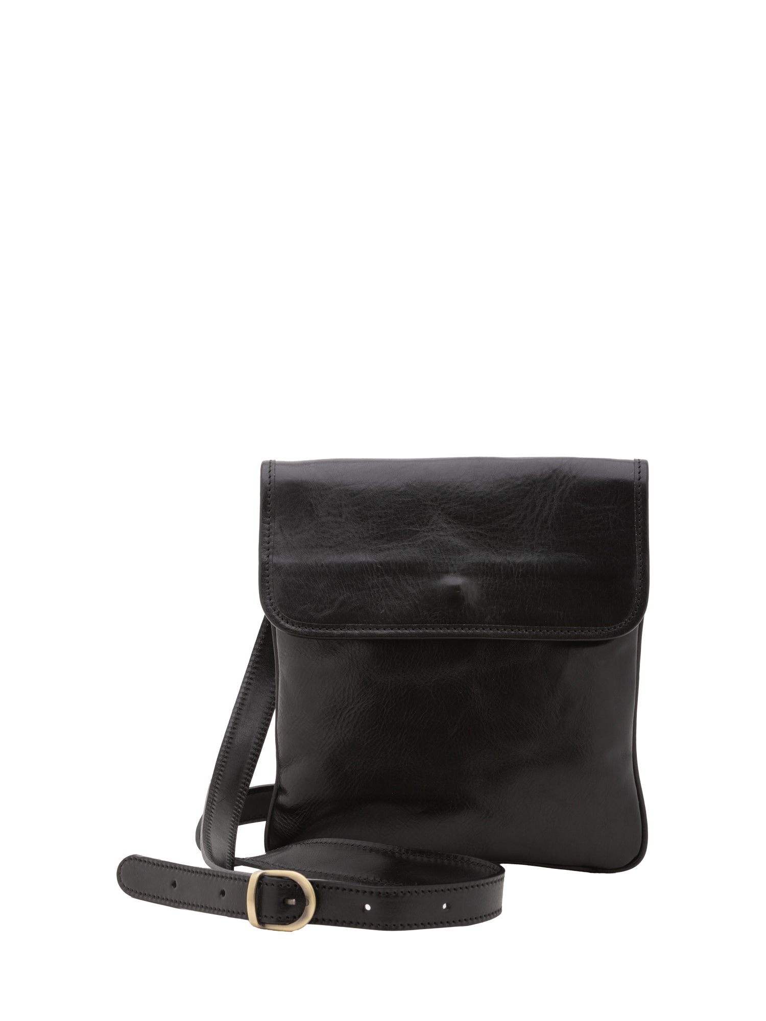Borsa a tracolla da uomo in vera pelle Made in Italy 5535-Nero I Fratelli