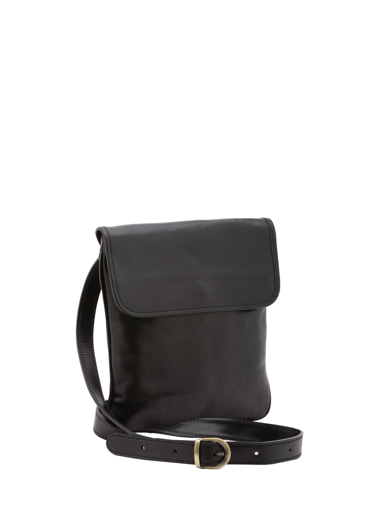 Borsa a tracolla da uomo in vera pelle Made in Italy 5535-Nero I Fratelli