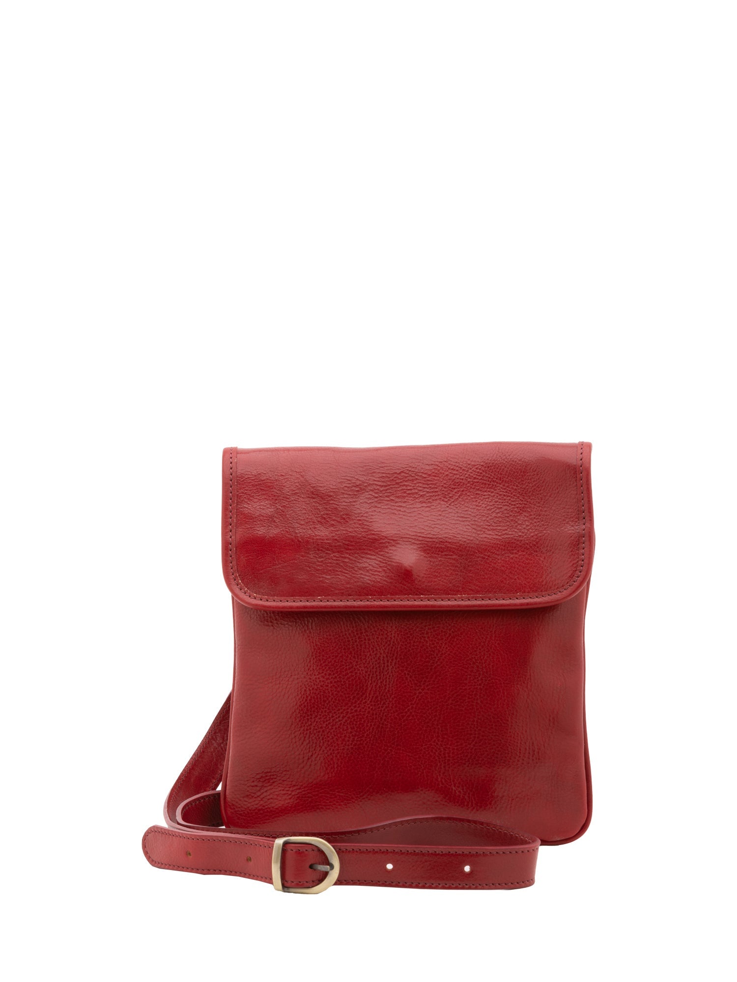 Borsa a tracolla da uomo in vera pelle Made in Italy 5535-Rosso I Fratelli
