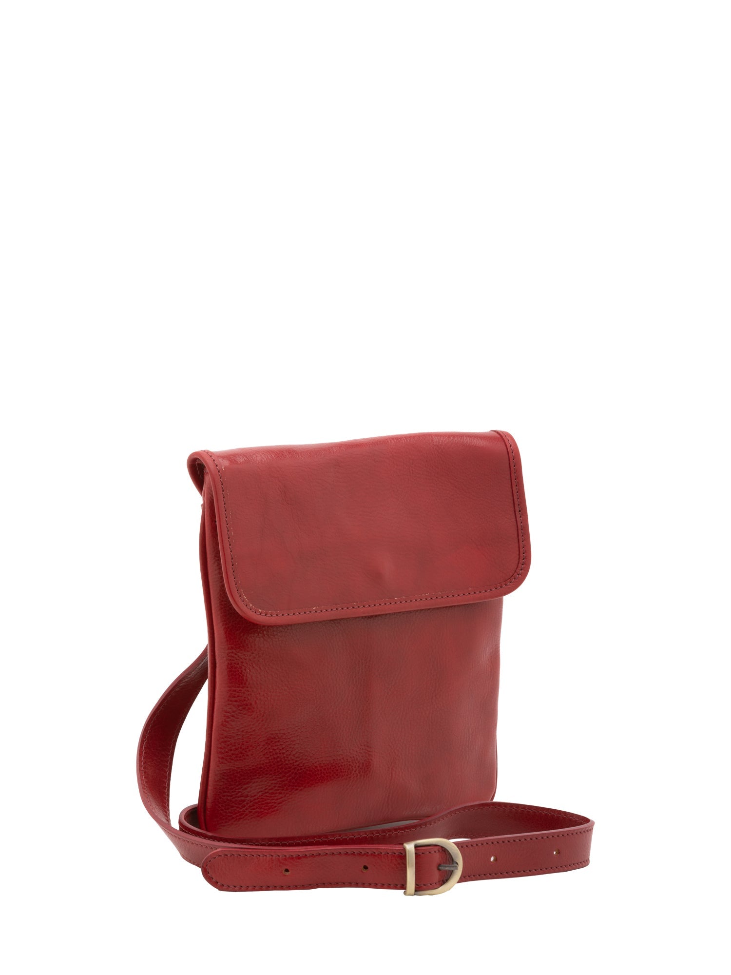 Borsa a tracolla da uomo in vera pelle Made in Italy 5535-Rosso I Fratelli