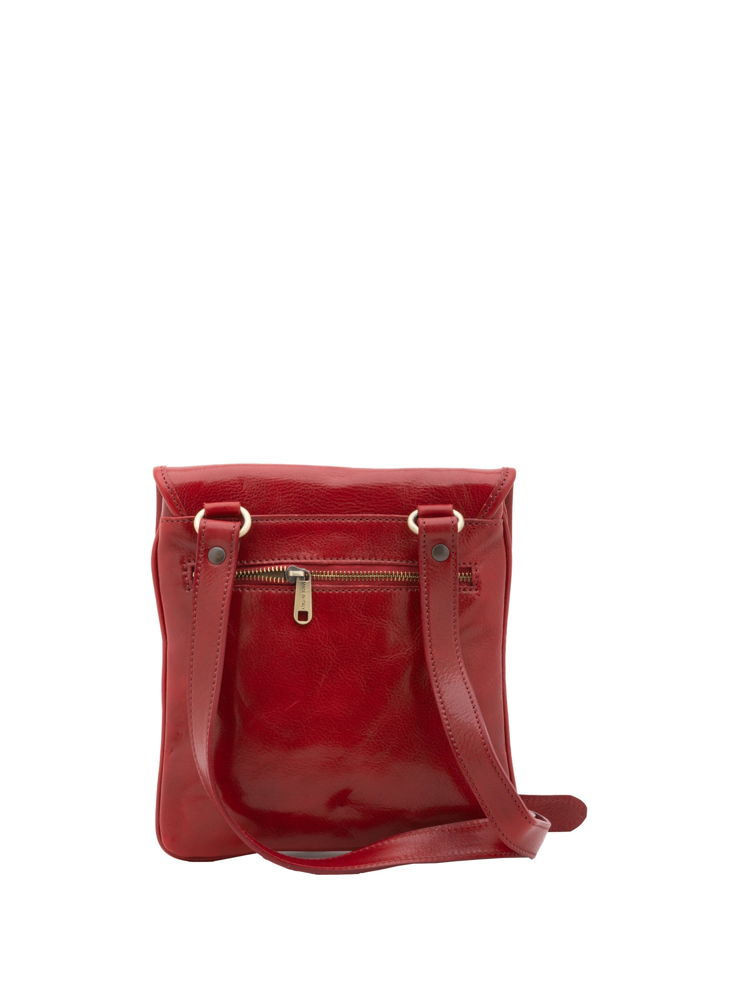 Borsa a tracolla da uomo in vera pelle Made in Italy 5535-Rosso I Fratelli