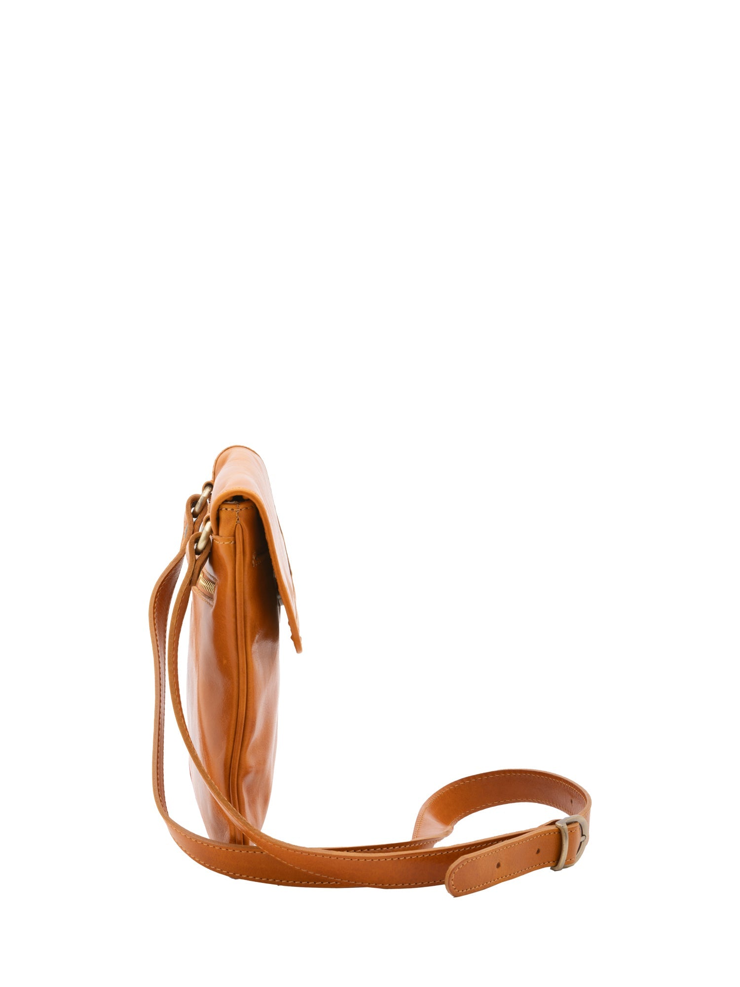 Borsa a tracolla da uomo in vera pelle Made in Italy 5535-Senape I Fratelli