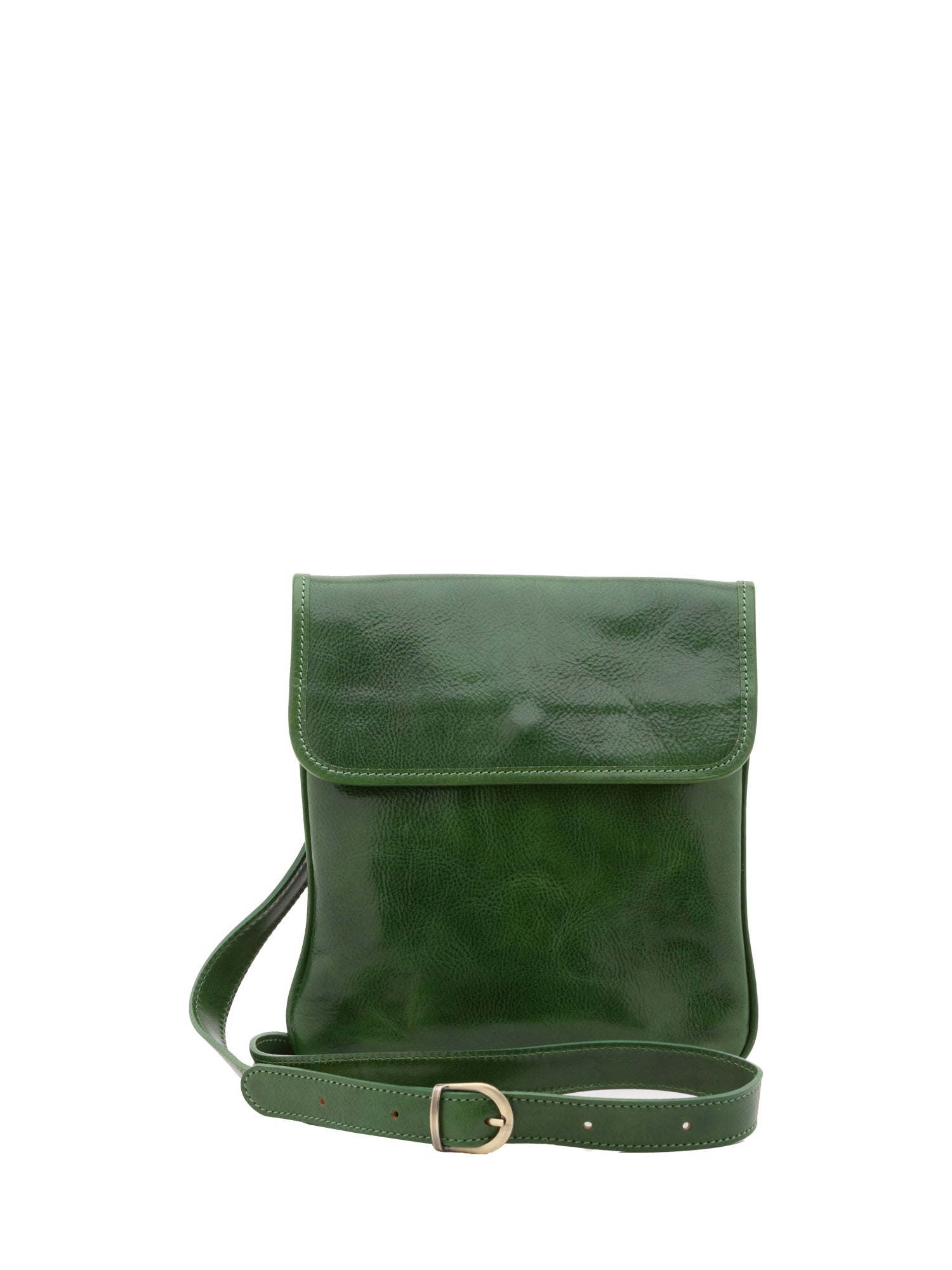 Borsa a tracolla da uomo in vera pelle Made in Italy 5535-Verde I Fratelli
