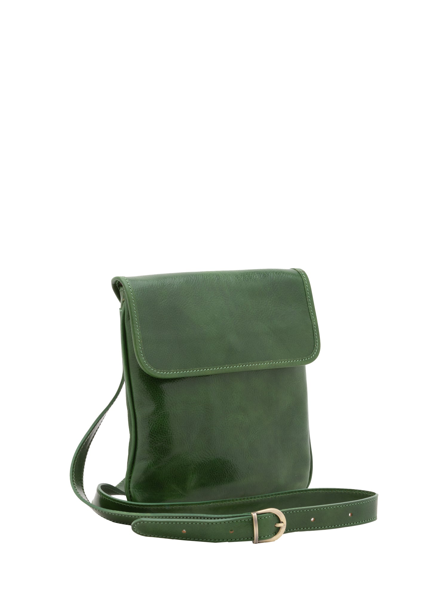 Borsa a tracolla da uomo in vera pelle Made in Italy 5535-Verde I Fratelli