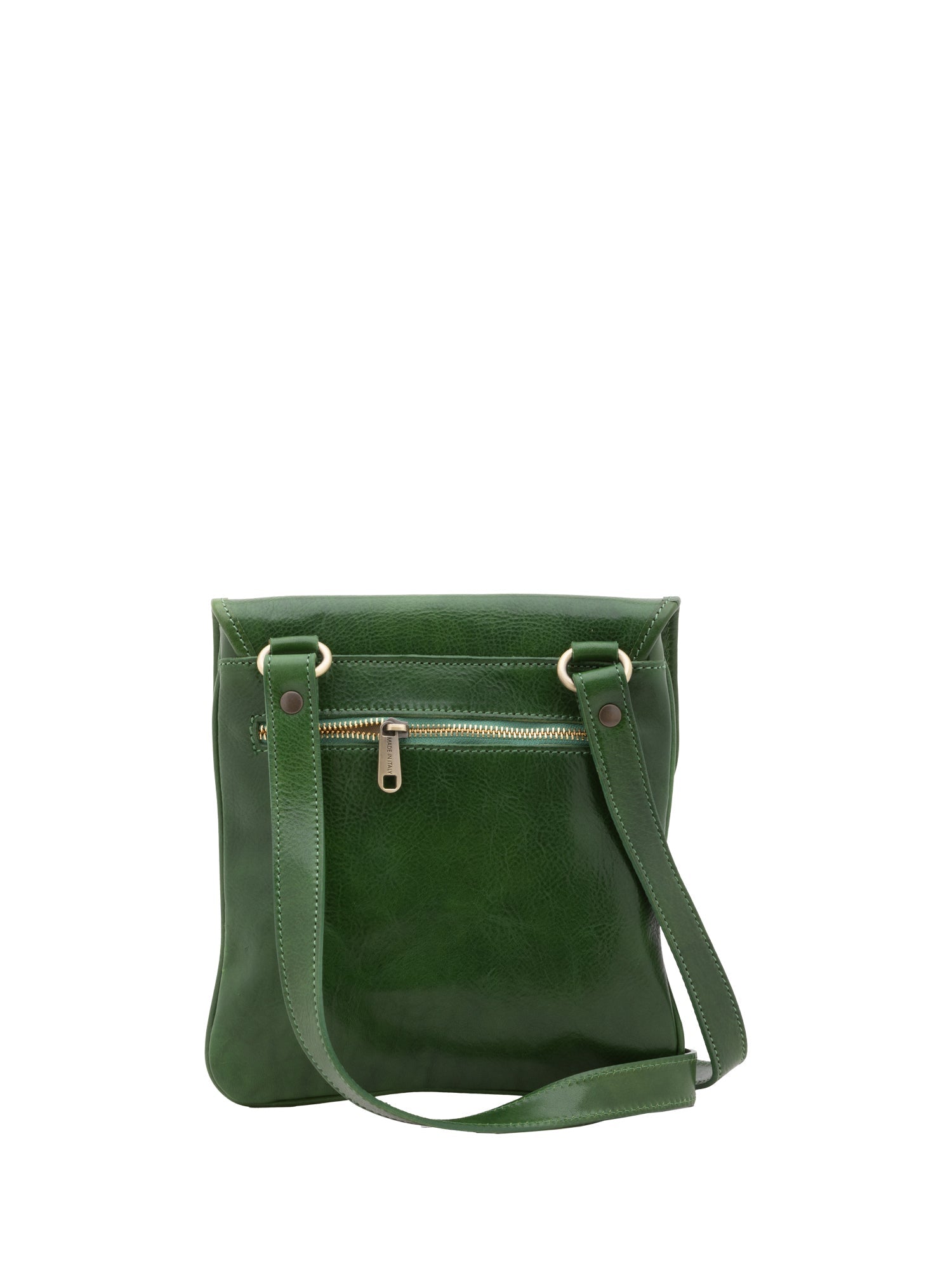 Borsa a tracolla da uomo in vera pelle Made in Italy 5535-Verde I Fratelli