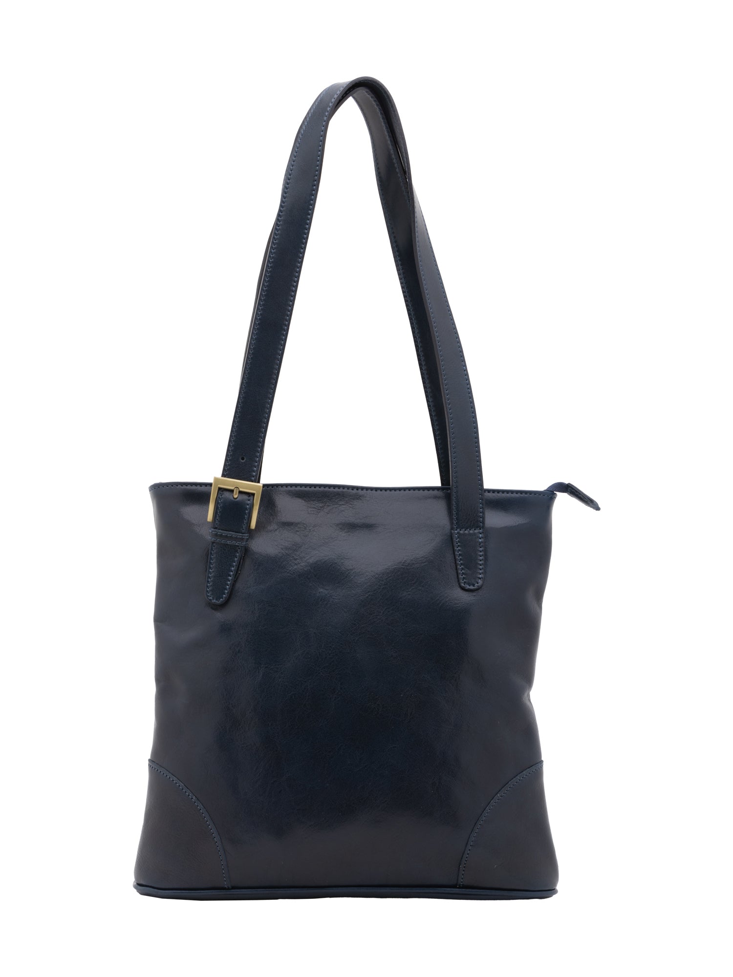 Borsa a spalla da donna 100% pelle 5536-Blu I Fratelli