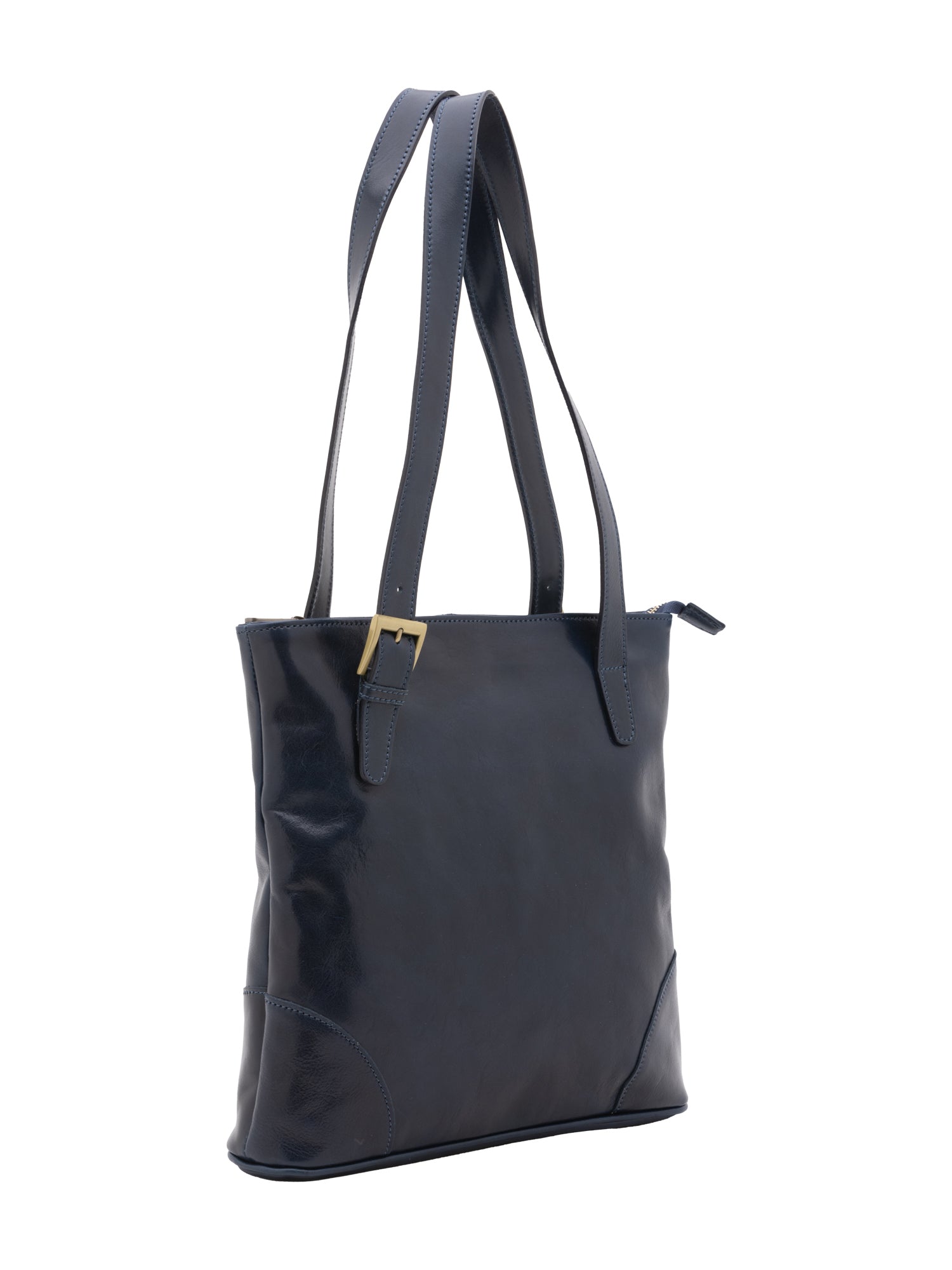 Borsa a spalla da donna 100% pelle 5536-Blu I Fratelli