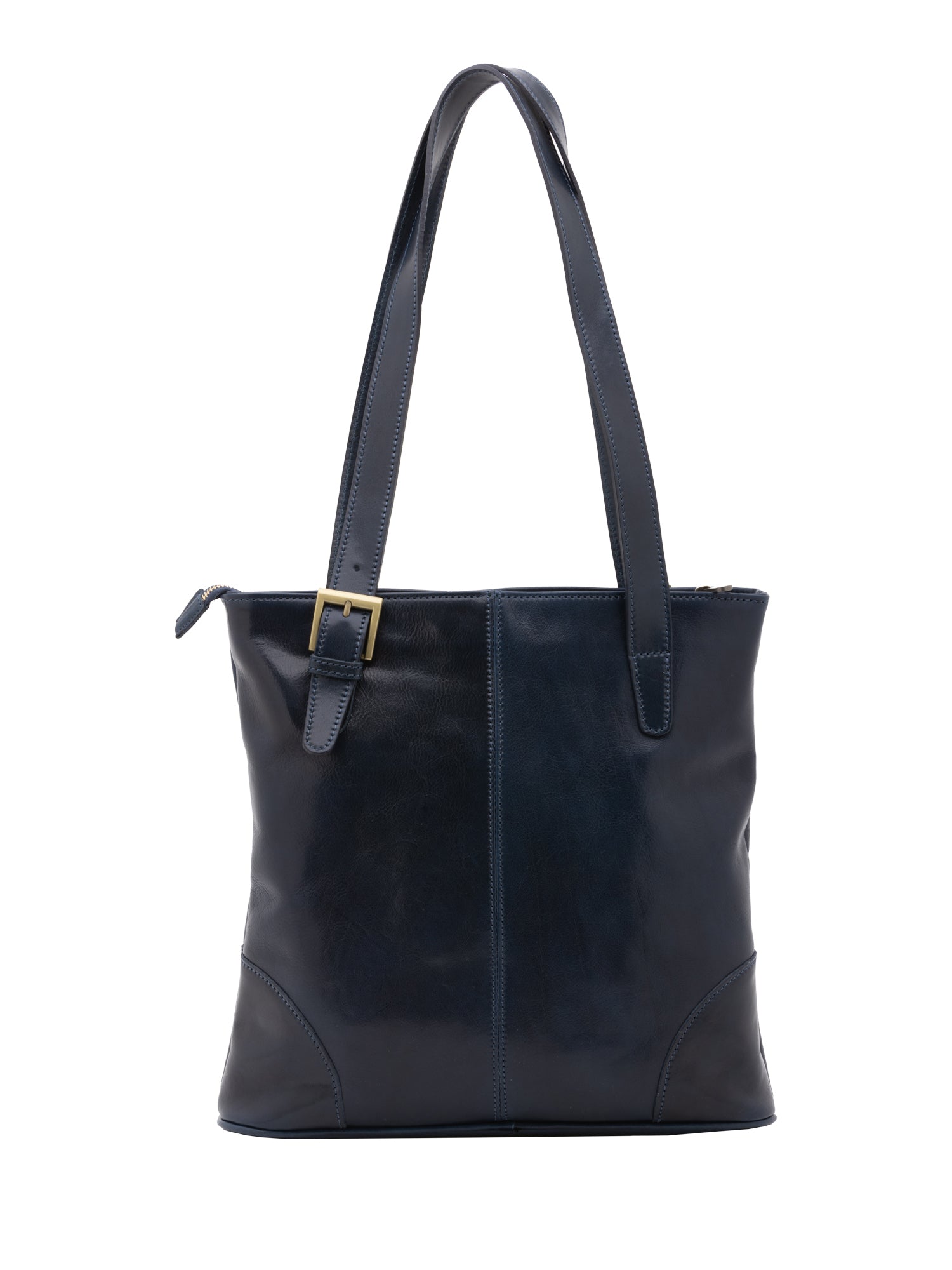 Borsa a spalla da donna 100% pelle 5536-Blu I Fratelli