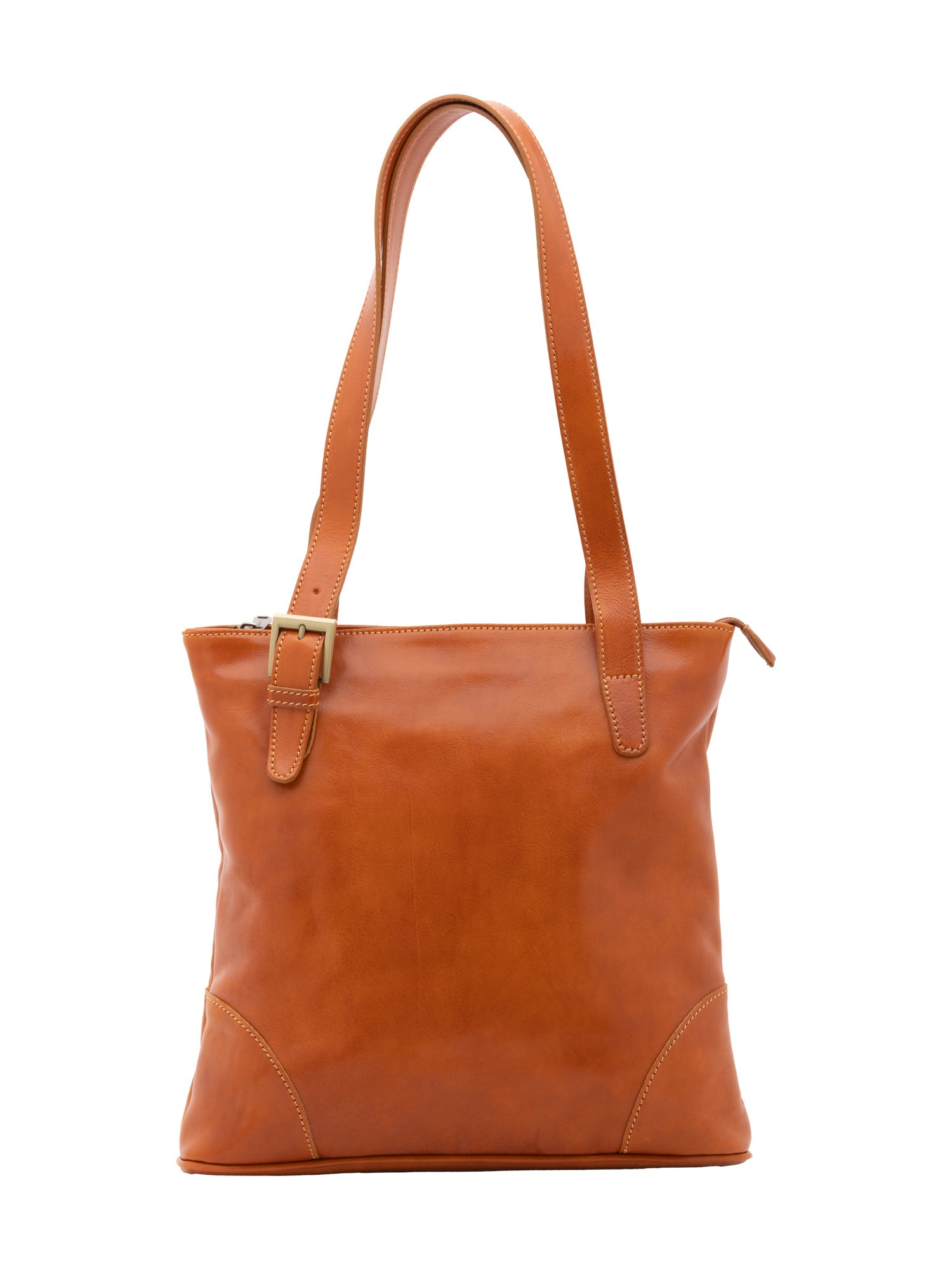 Borsa a spalla da donna 100% pelle 5536-Cognac I Fratelli