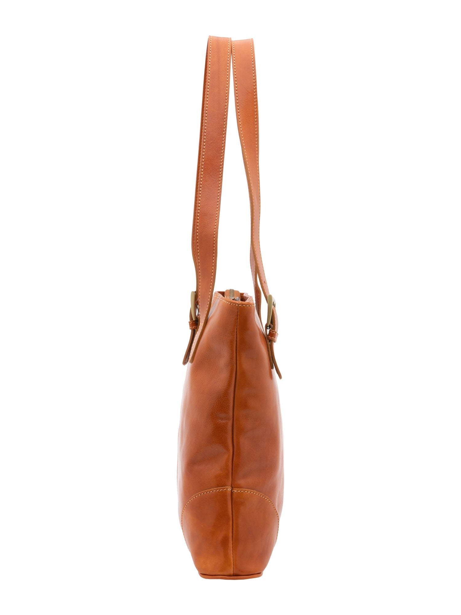 Borsa a spalla da donna 100% pelle 5536-Cognac I Fratelli