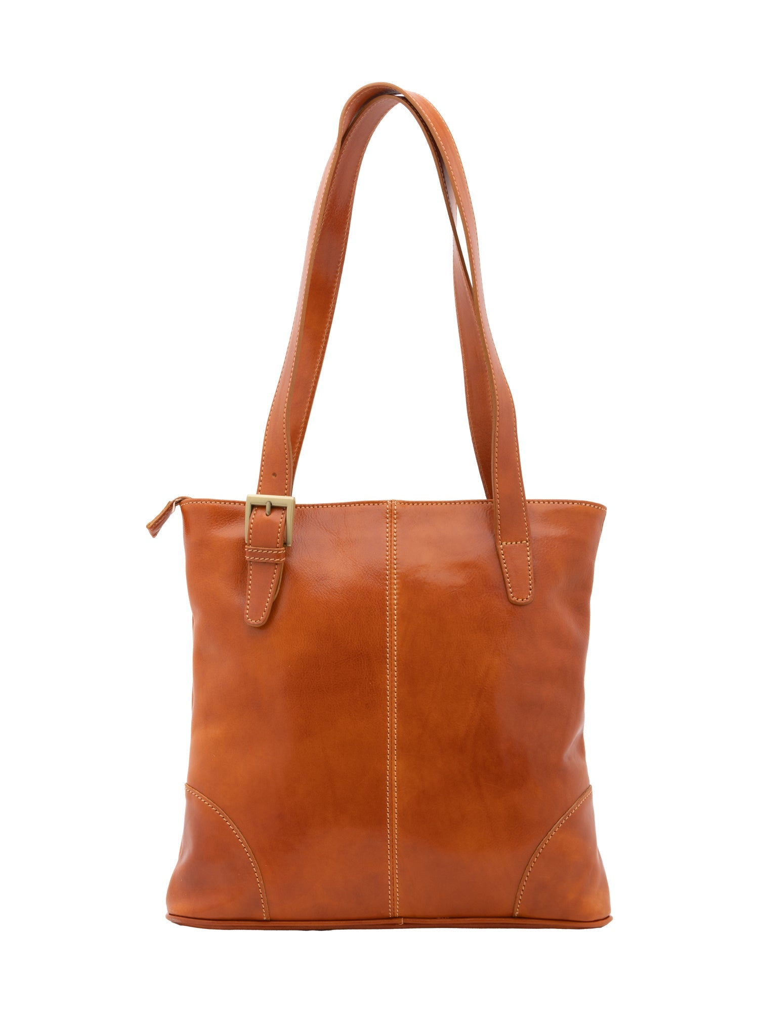 Borsa a spalla da donna 100% pelle 5536-Cognac I Fratelli