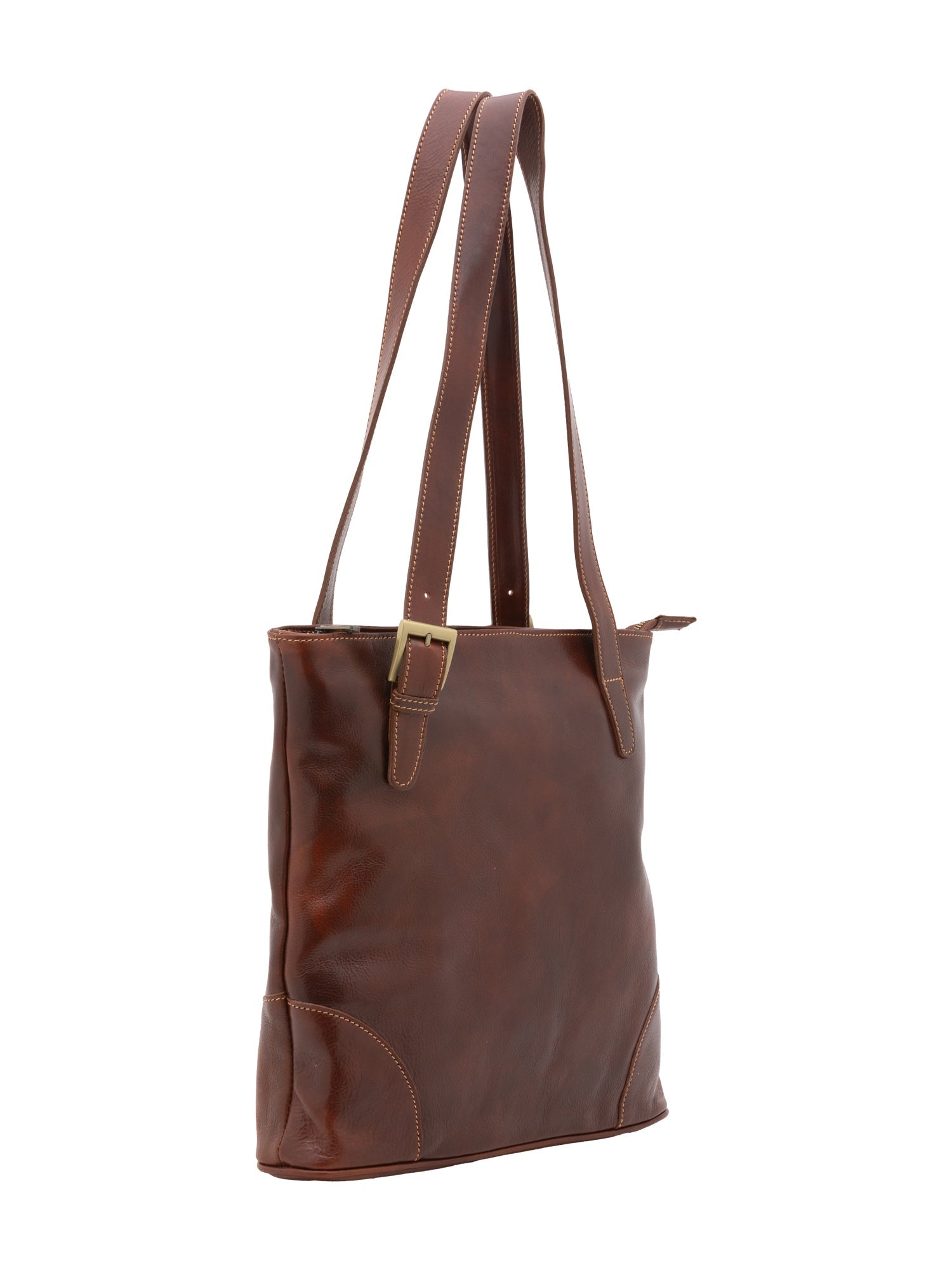 Borsa a spalla da donna 100% pelle 5536-Marrone I Fratelli