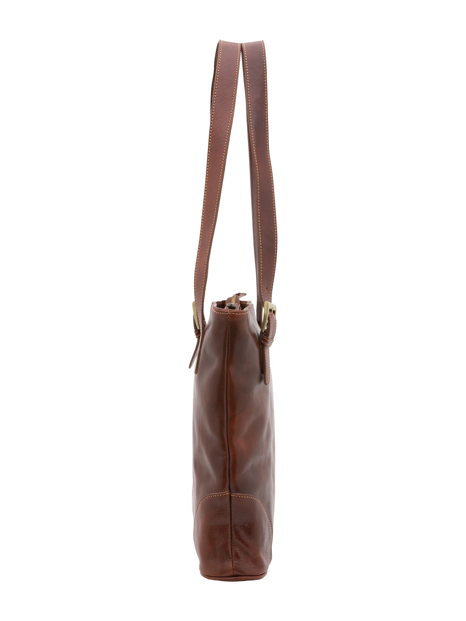 Borsa a spalla da donna 100% pelle 5536-Marrone I Fratelli