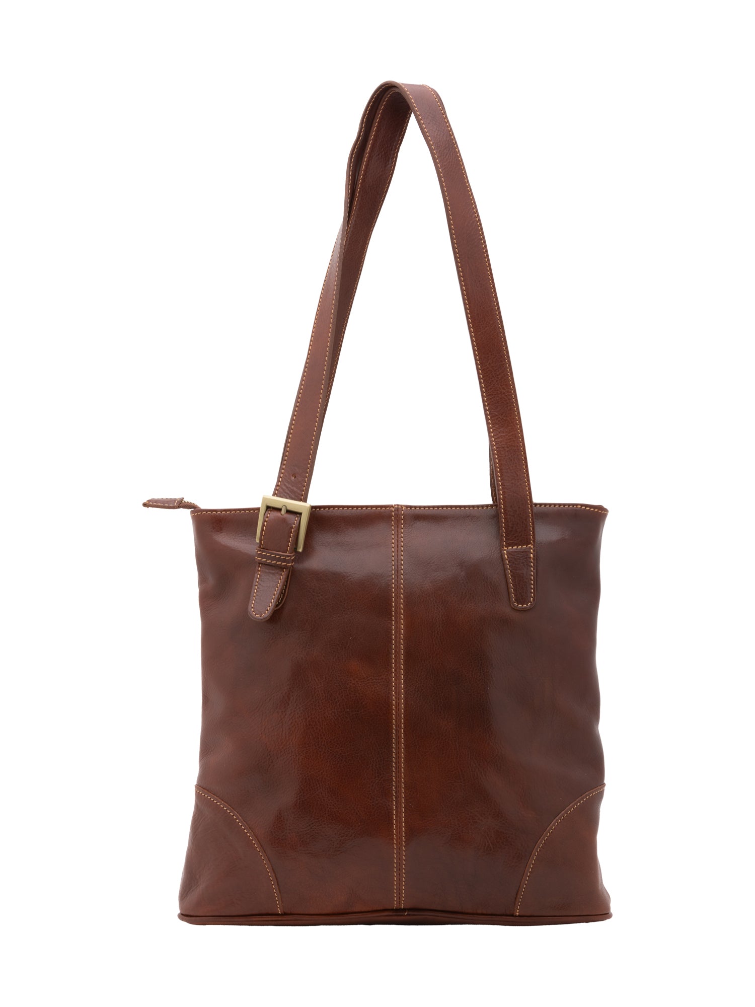Borsa a spalla da donna 100% pelle 5536-Marrone I Fratelli