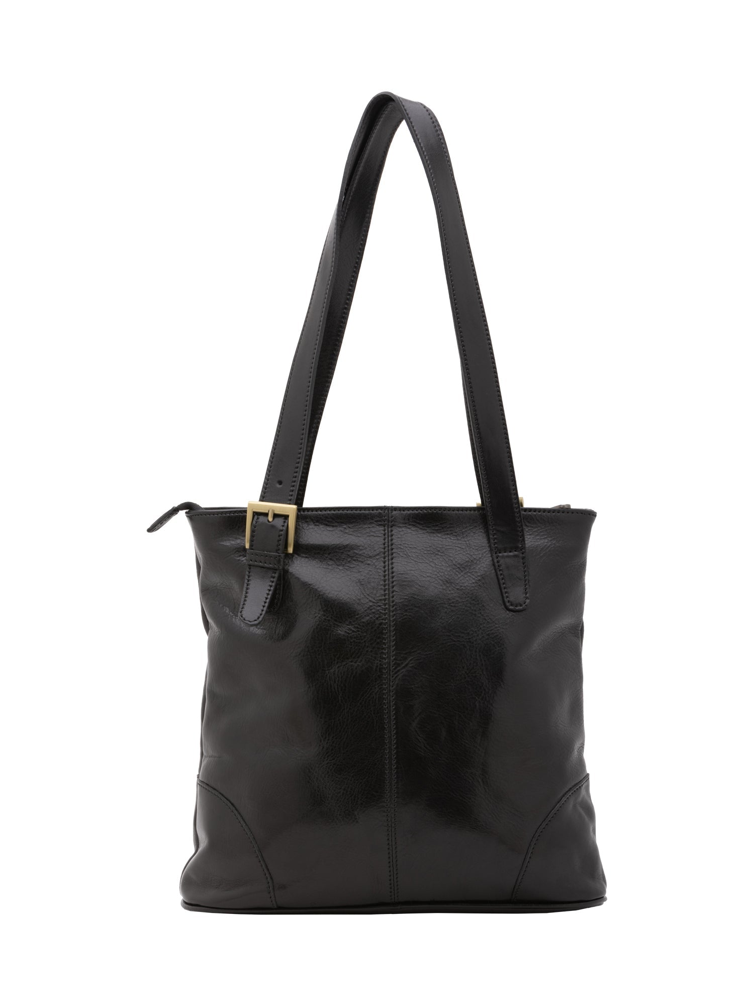 Borsa a spalla da donna 100% pelle 5536-Nero I Fratelli