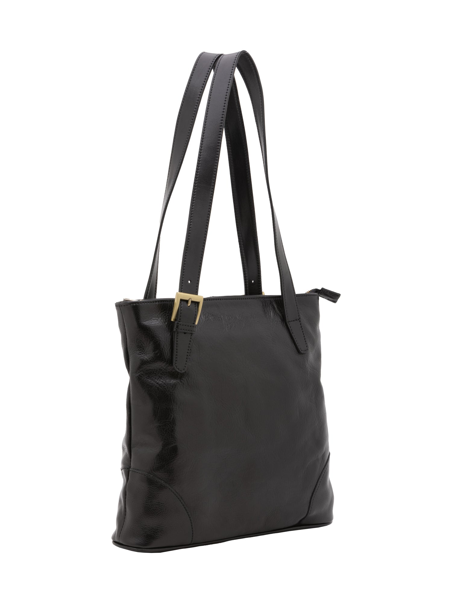 Borsa a spalla da donna 100% pelle 5536-Nero I Fratelli