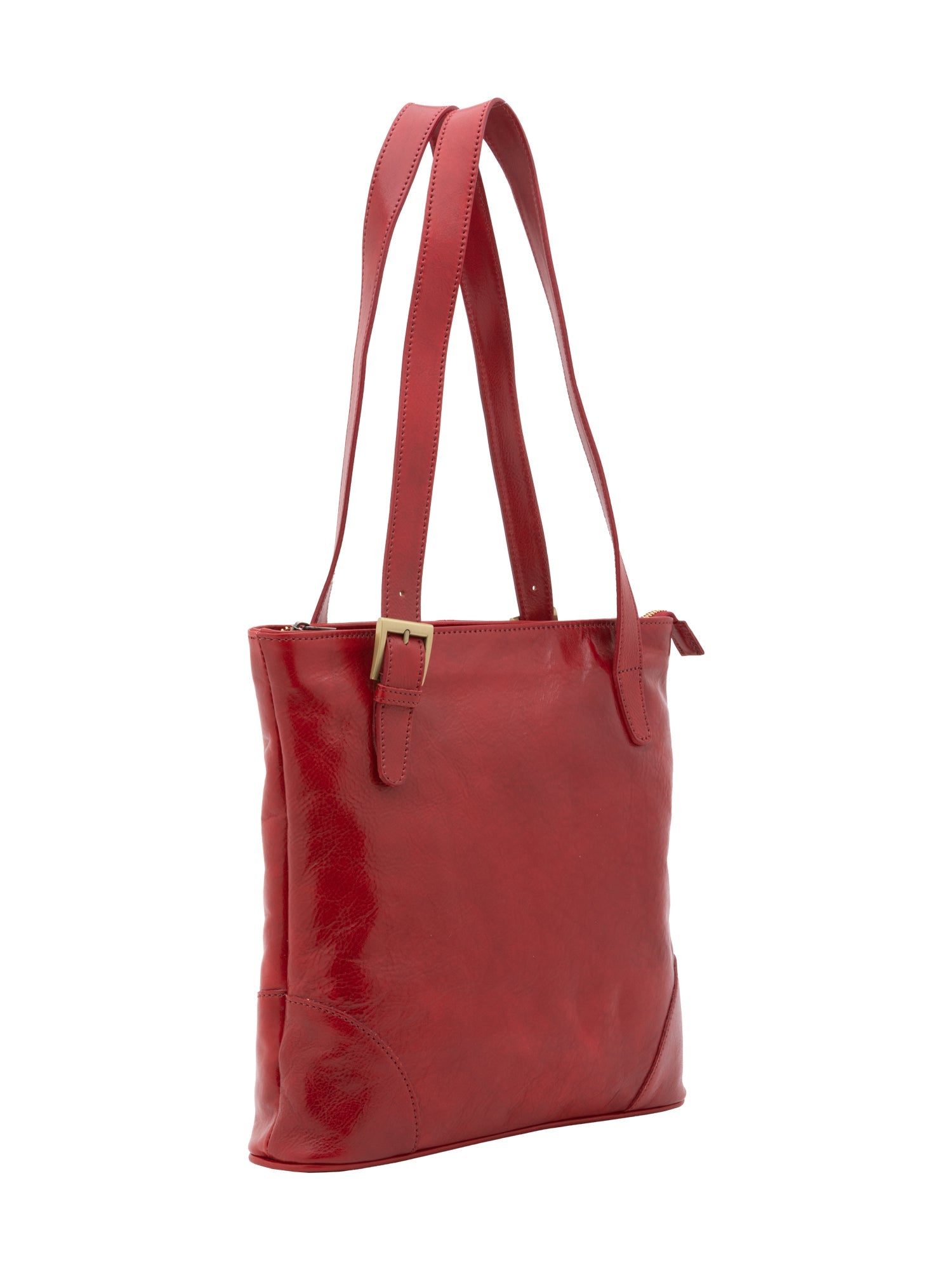 Borsa a spalla da donna 100% pelle 5536-Rosso I Fratelli