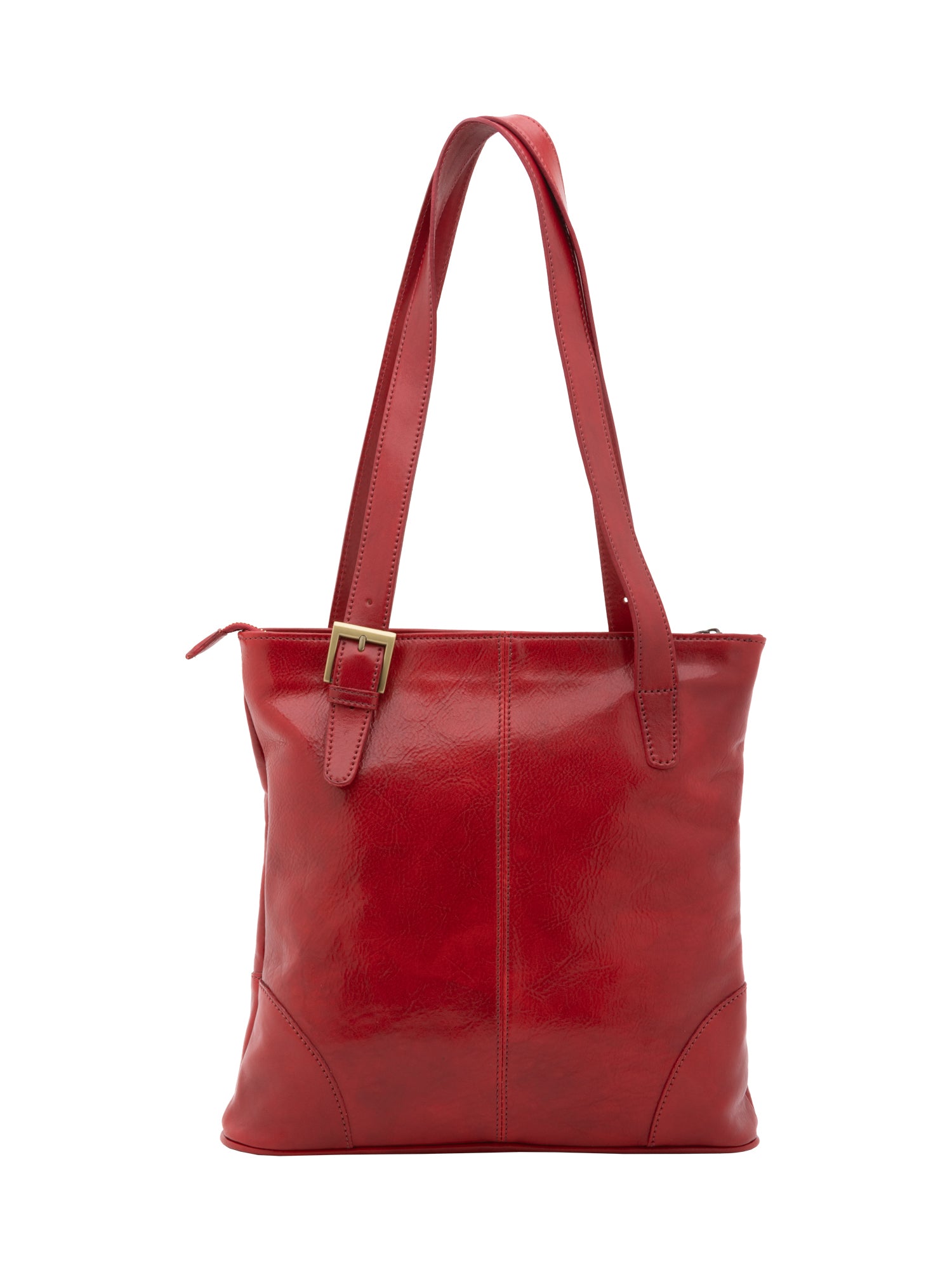 Borsa a spalla da donna 100% pelle 5536-Rosso I Fratelli
