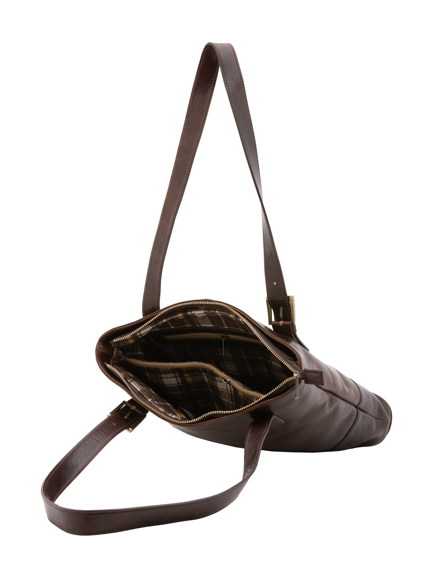 Borsa a spalla da donna 100% pelle 5536-Tmoro I Fratelli