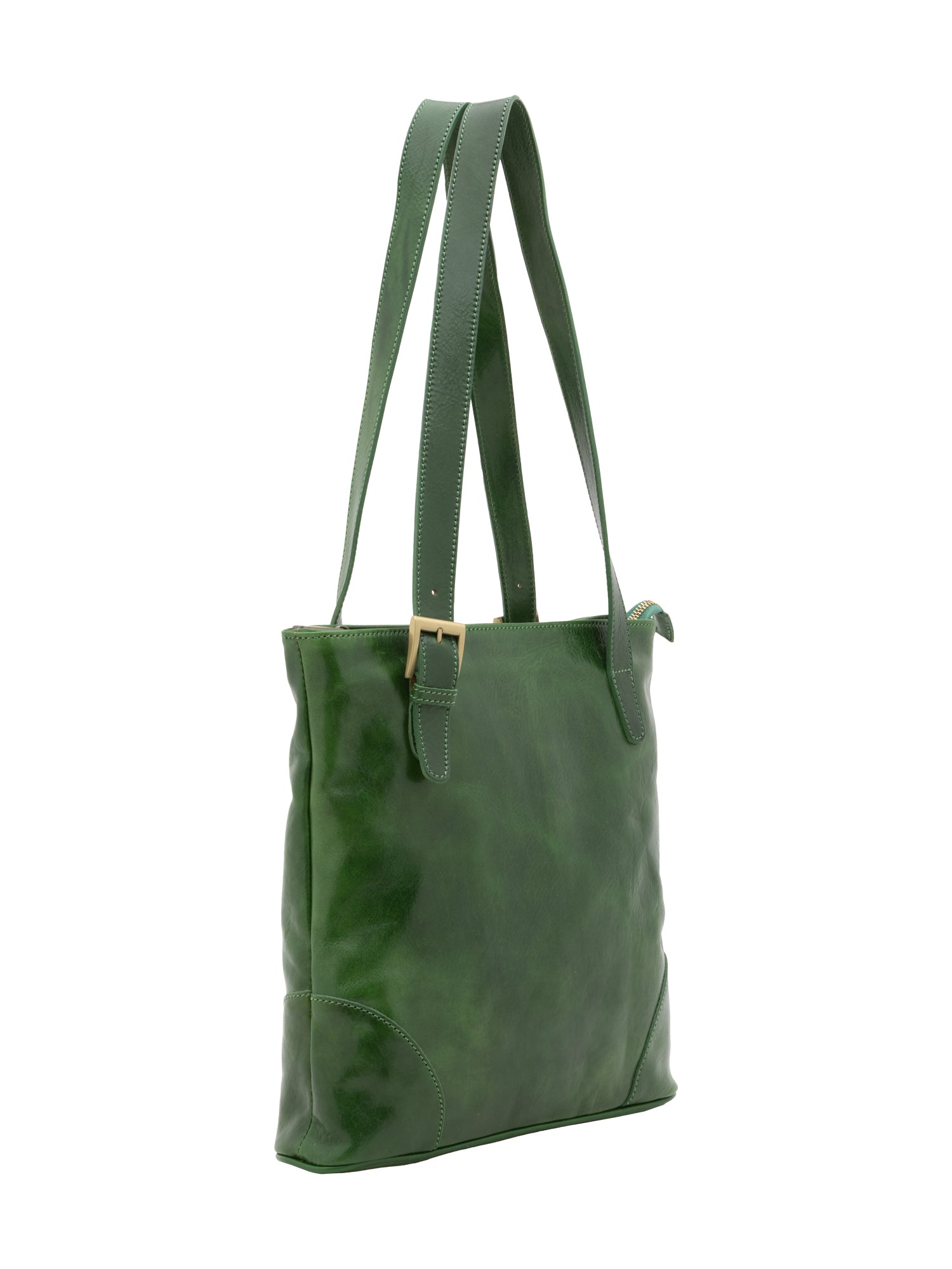 Borsa a spalla da donna 100% pelle 5536-Verde I Fratelli
