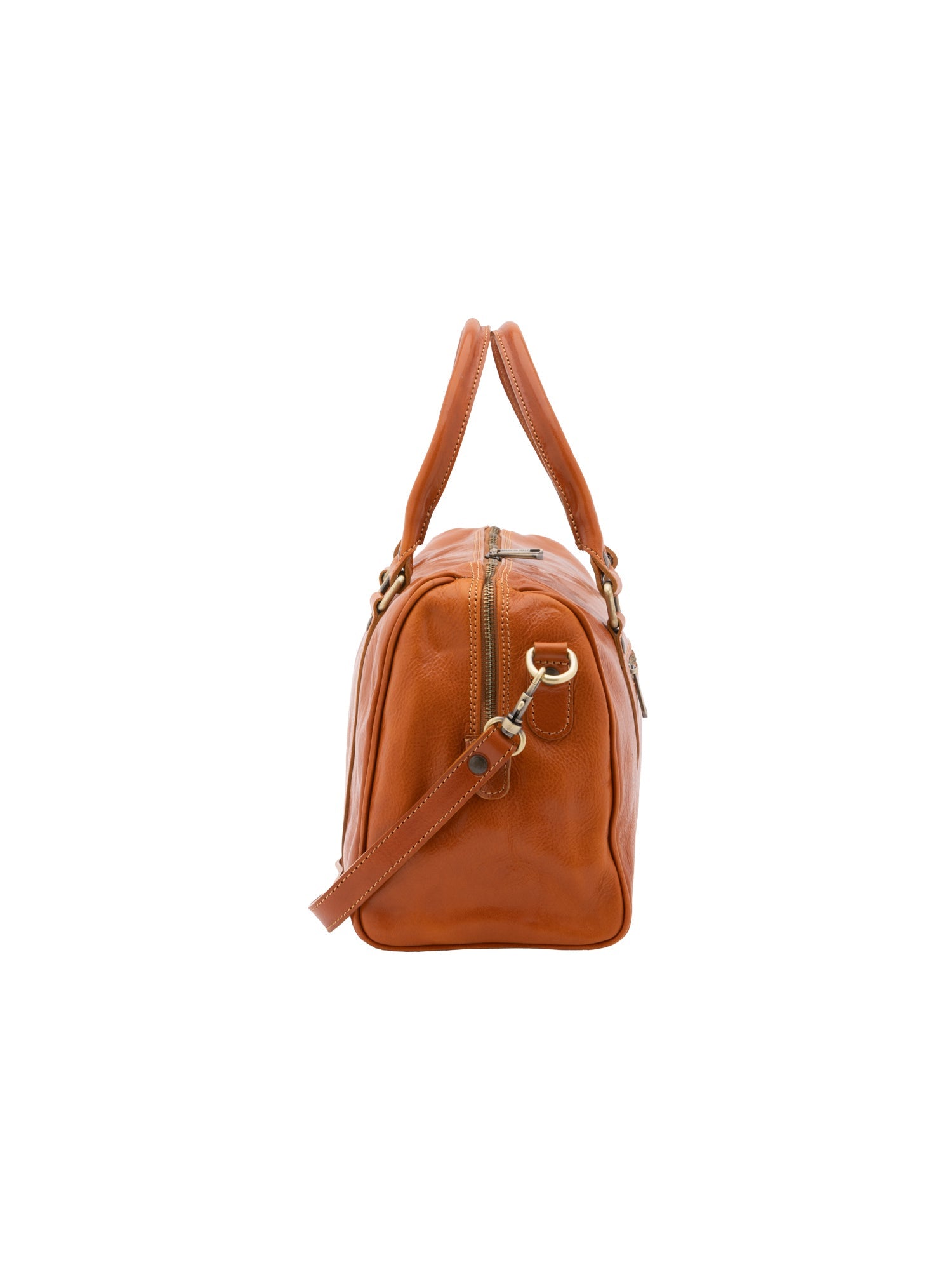 Borsa a bauletto da donna 100% pelle 5538-Cognac I Fratelli