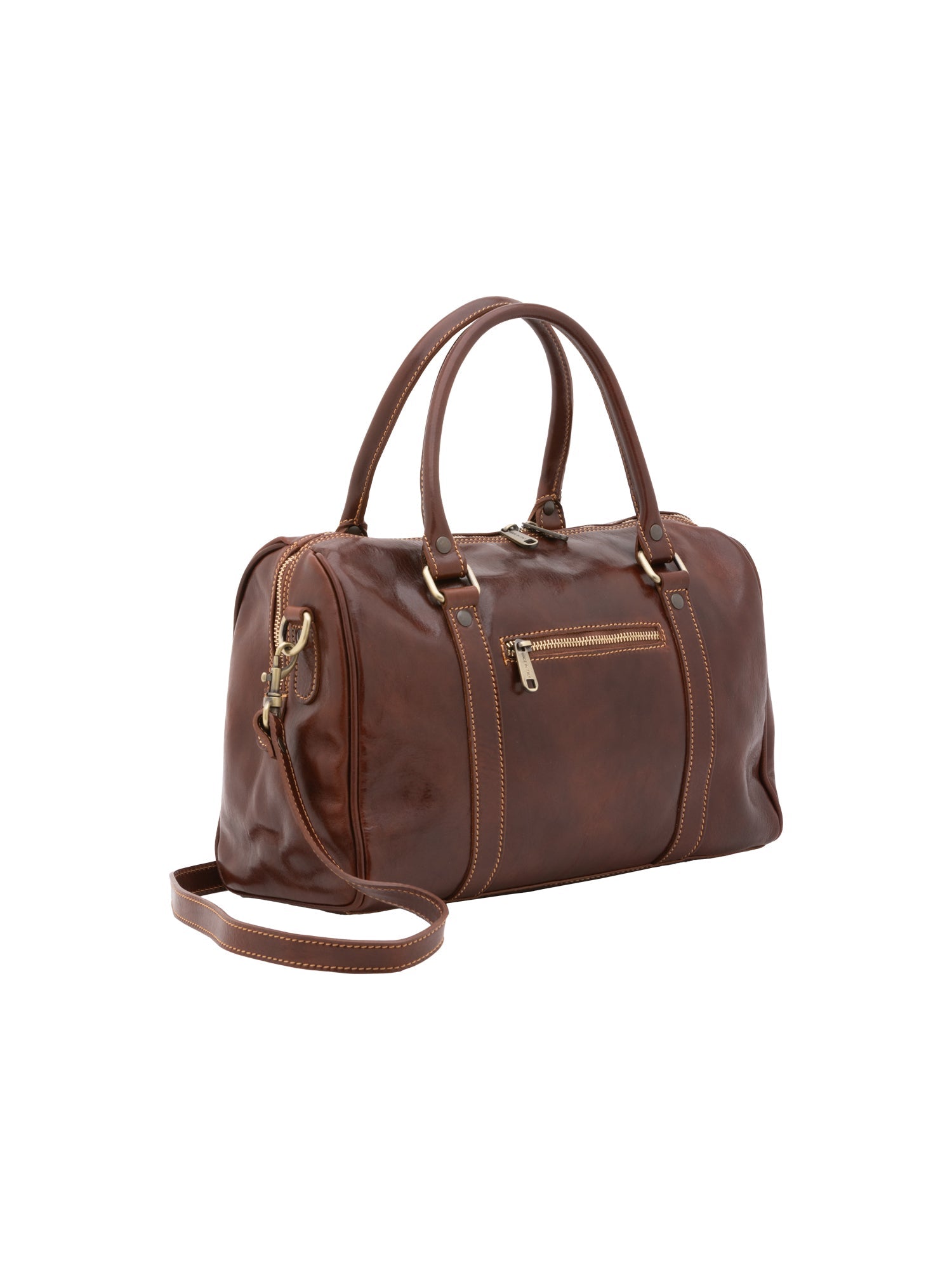 Borsa a bauletto da donna 100% pelle 5538-Marrone I Fratelli
