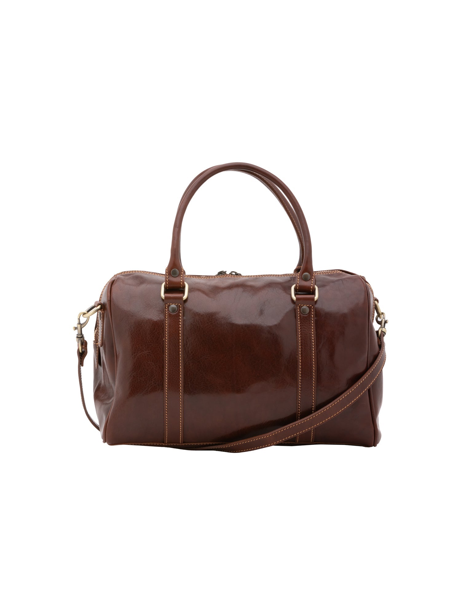 Borsa a bauletto da donna 100% pelle 5538-Marrone I Fratelli
