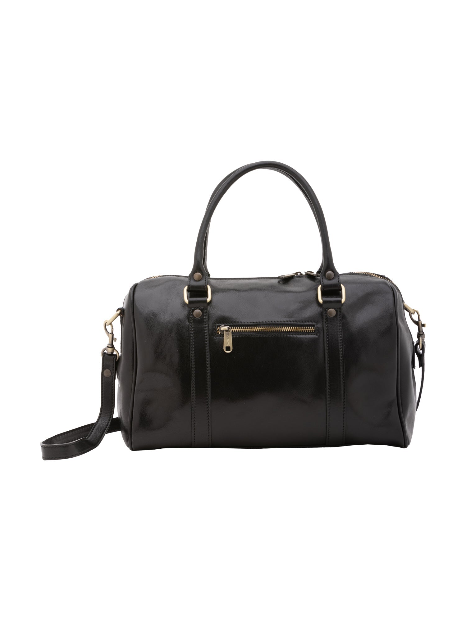 Borsa a bauletto da donna 100% pelle 5538-Nero I Fratelli