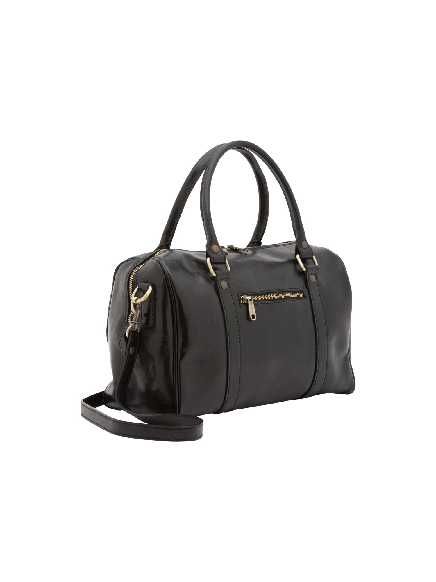 Borsa a bauletto da donna 100% pelle 5538-Nero I Fratelli