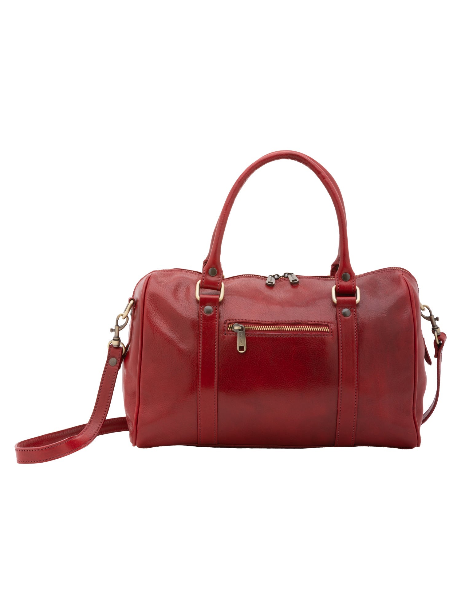 Borsa a bauletto da donna 100% pelle 5538-Rosso I Fratelli