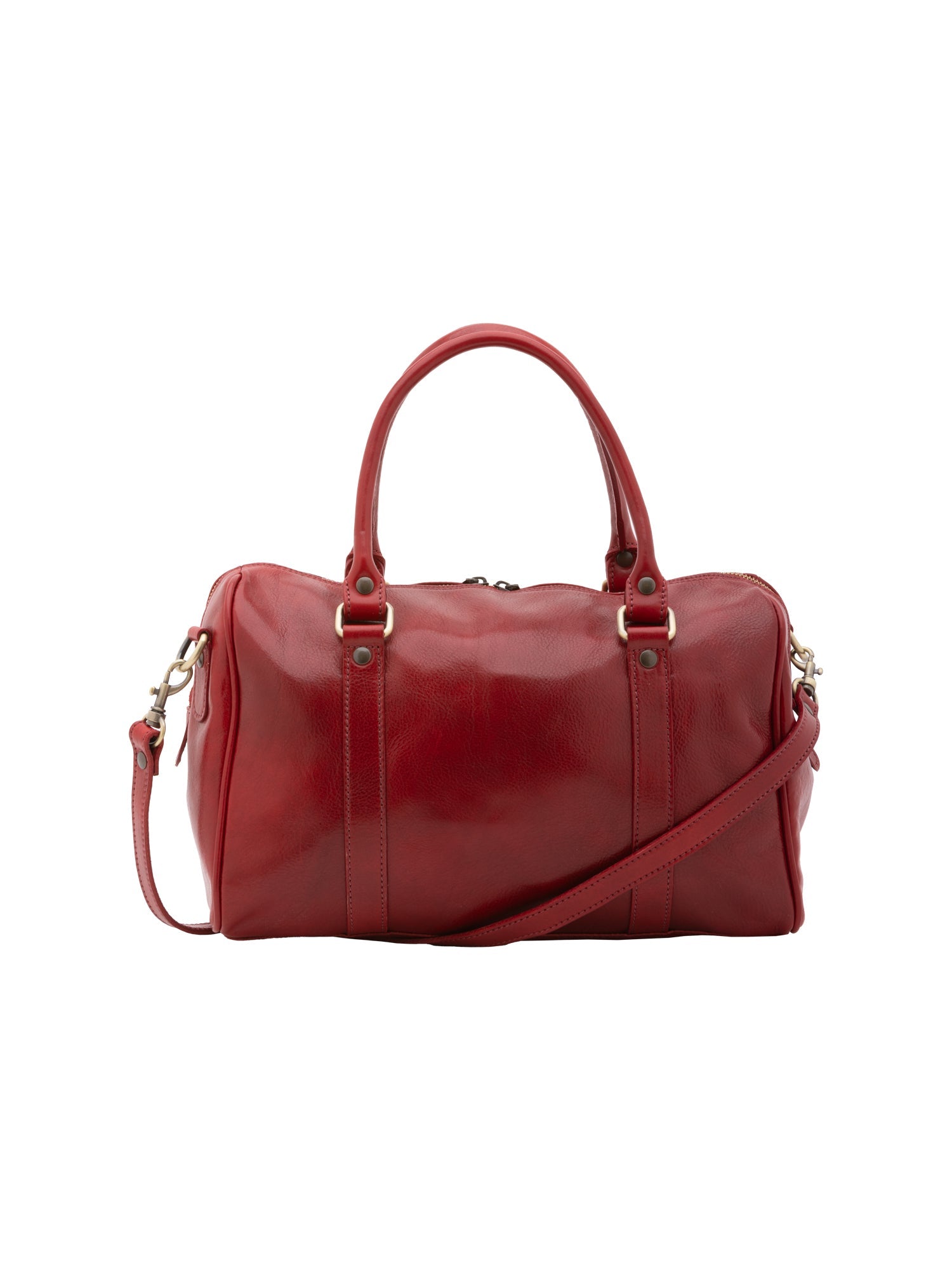 Borsa a bauletto da donna 100% pelle 5538-Rosso I Fratelli