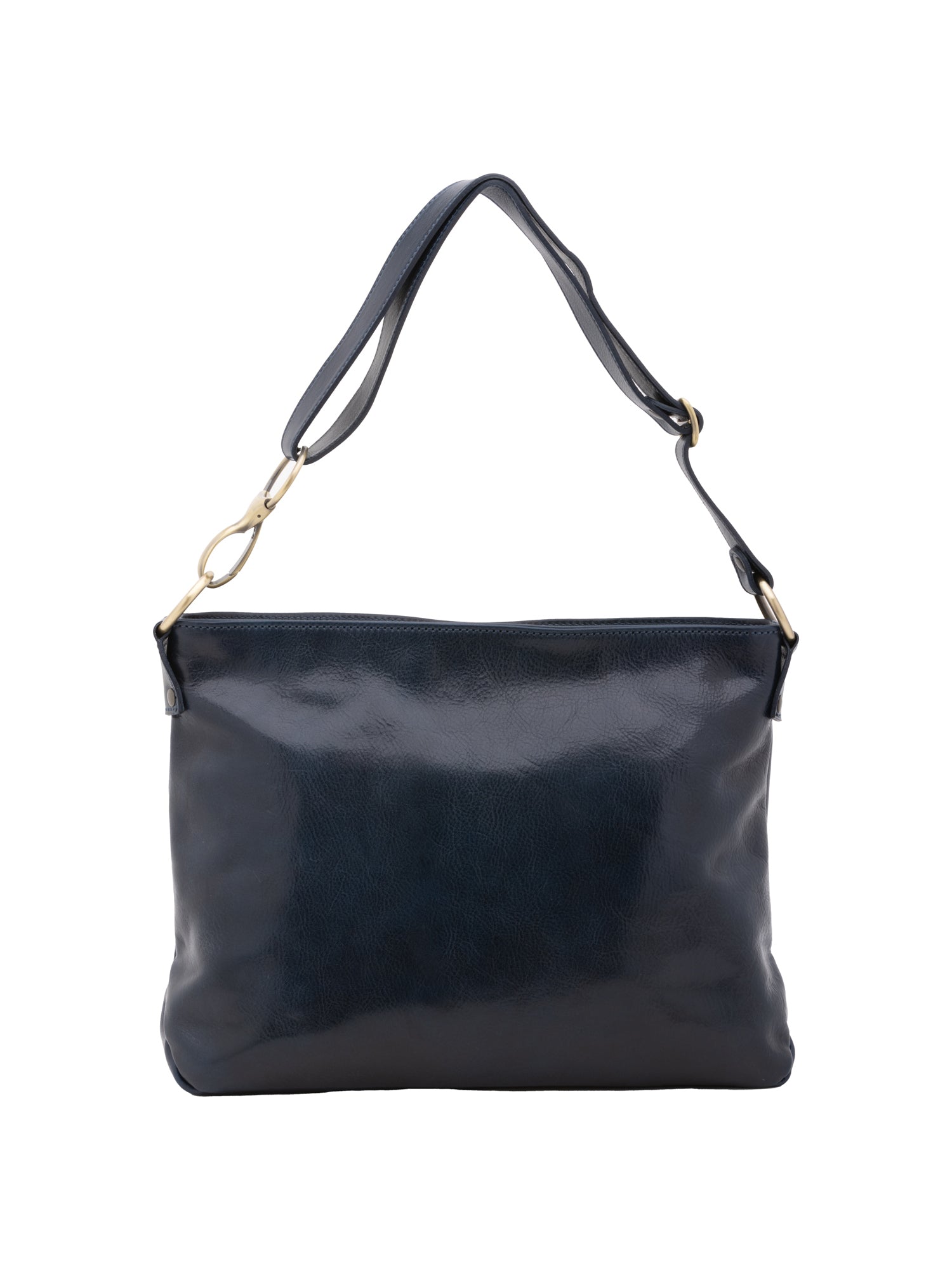 Borsa a spalla da donna 100% pelle 5540-Blu I Fratelli