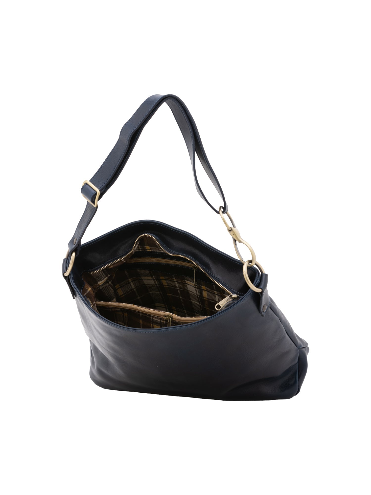 Borsa a spalla da donna 100% pelle 5540-Blu I Fratelli