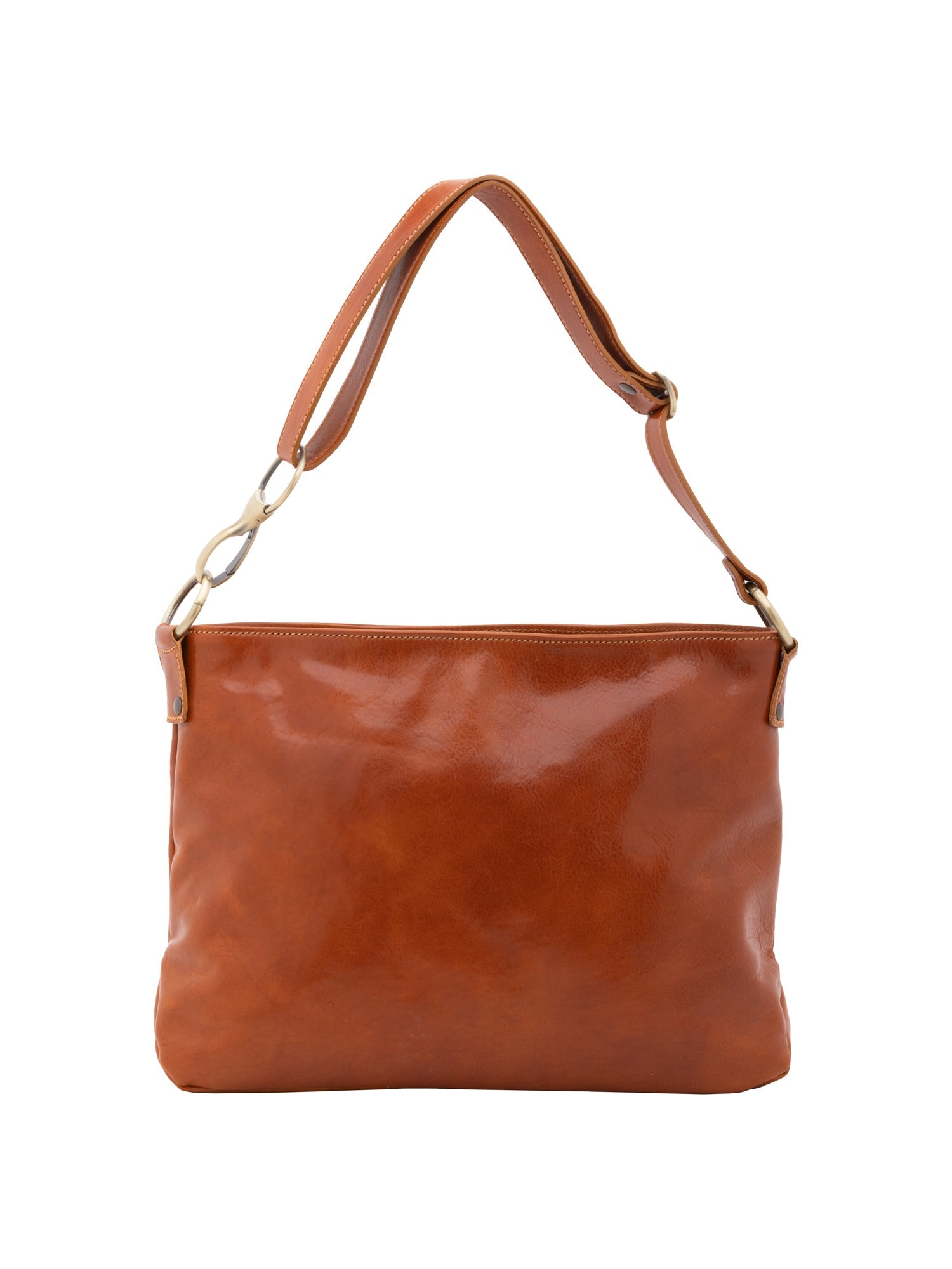 Borsa a spalla da donna 100% pelle 5540-Cognac I Fratelli
