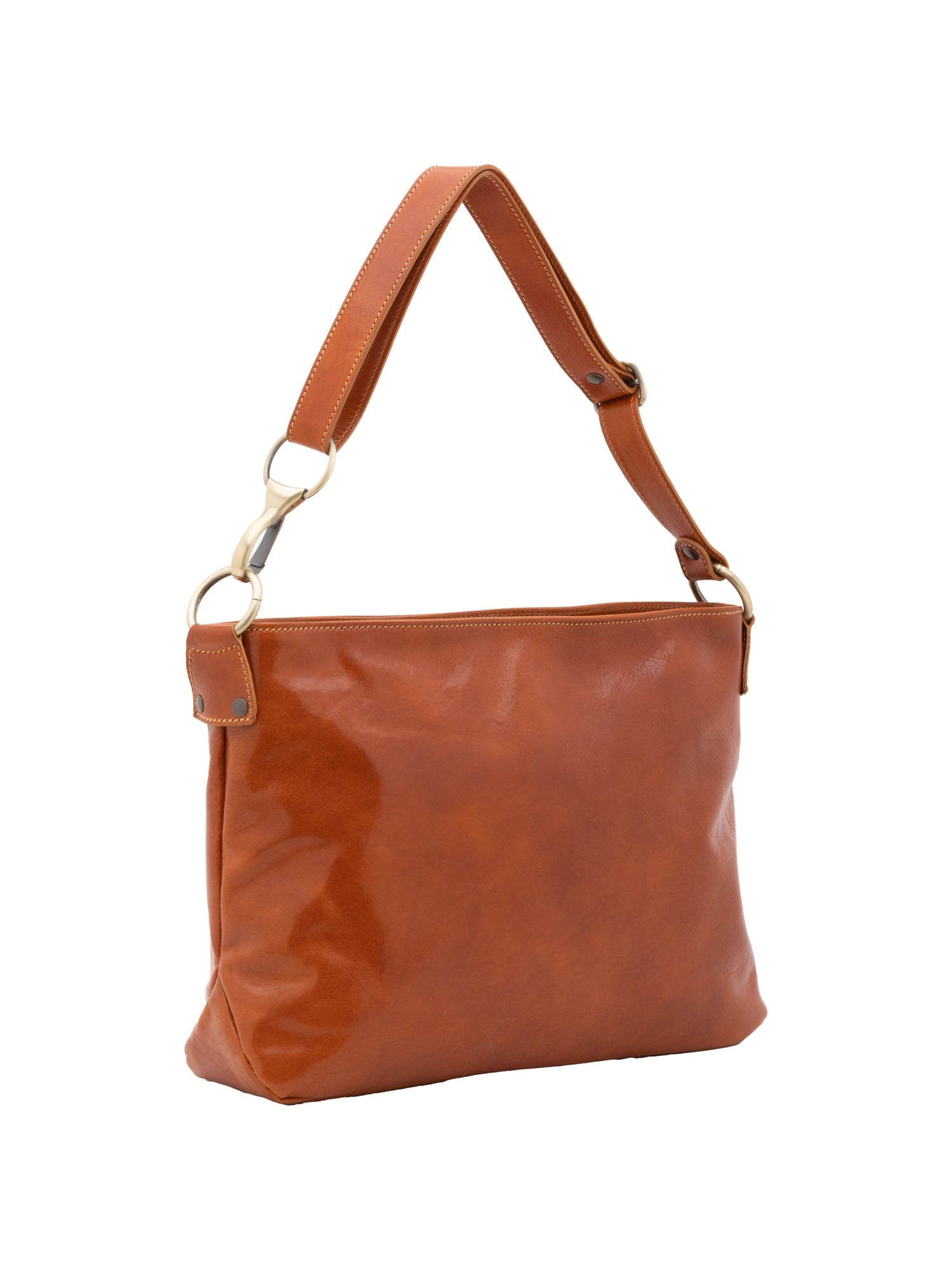 Borsa a spalla da donna 100% pelle 5540-Cognac I Fratelli