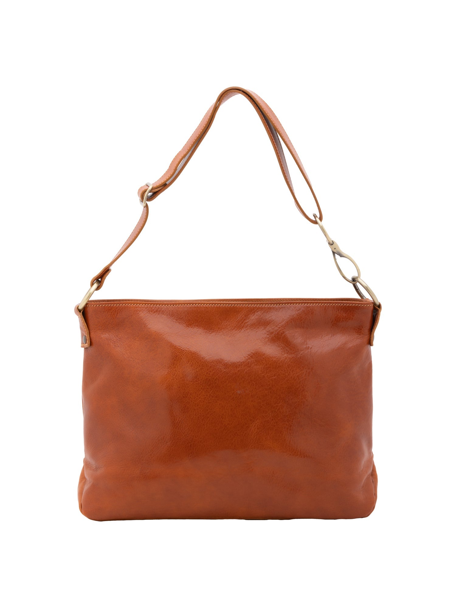 Borsa a spalla da donna 100% pelle 5540-Cognac I Fratelli