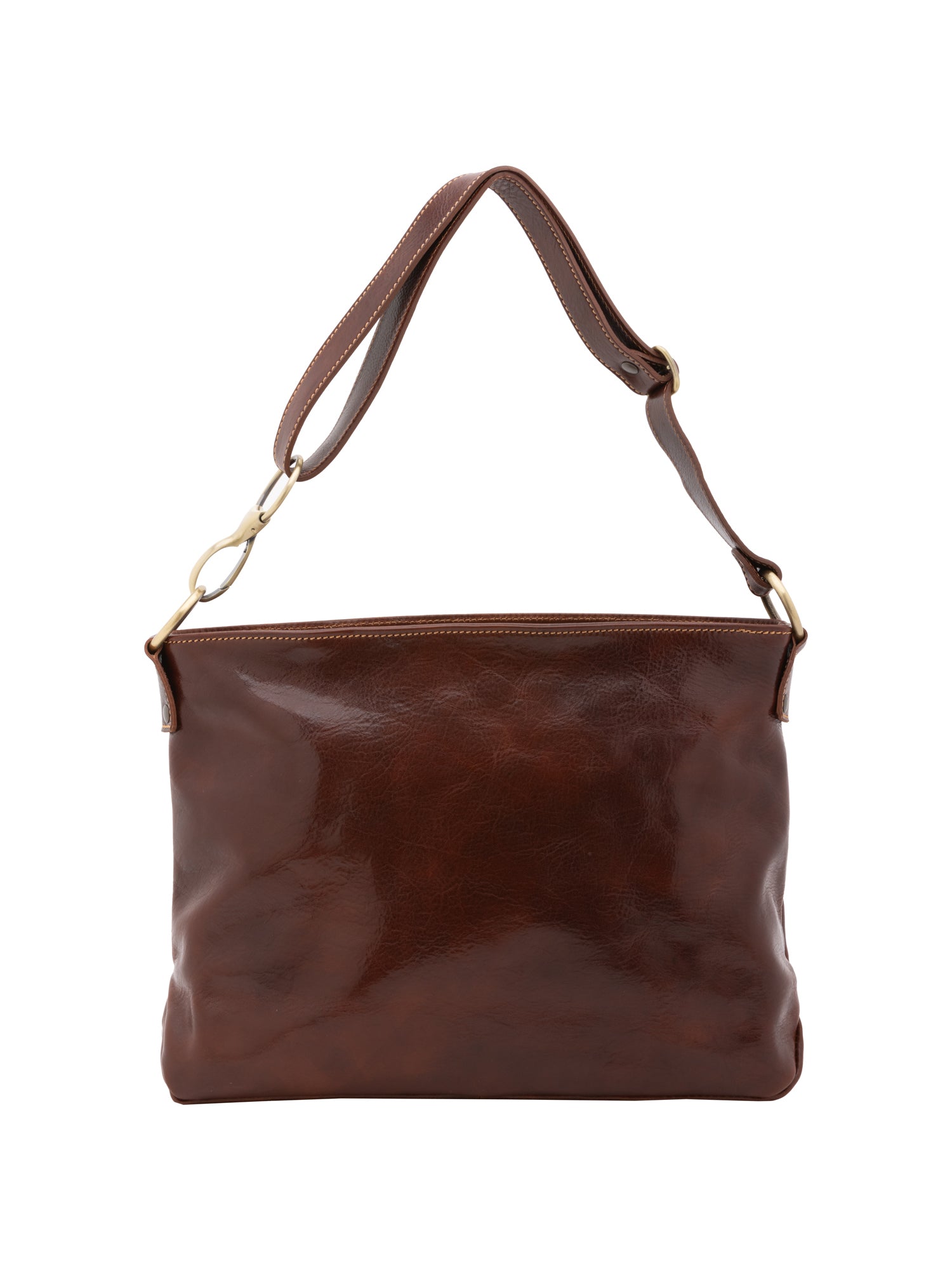 Borsa a spalla da donna 100% pelle 5540-Marrone I Fratelli